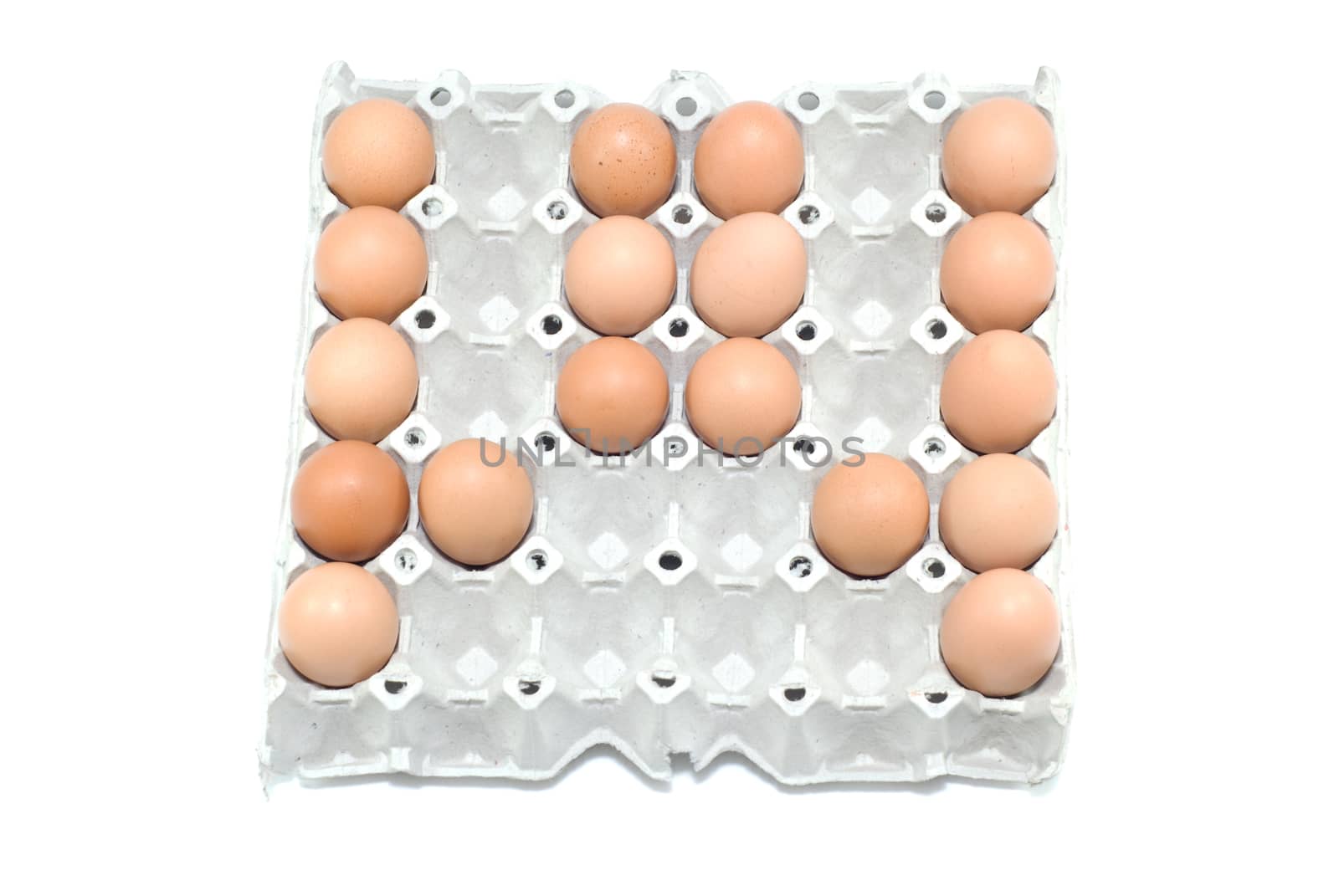 W , eggs alphabet on white background