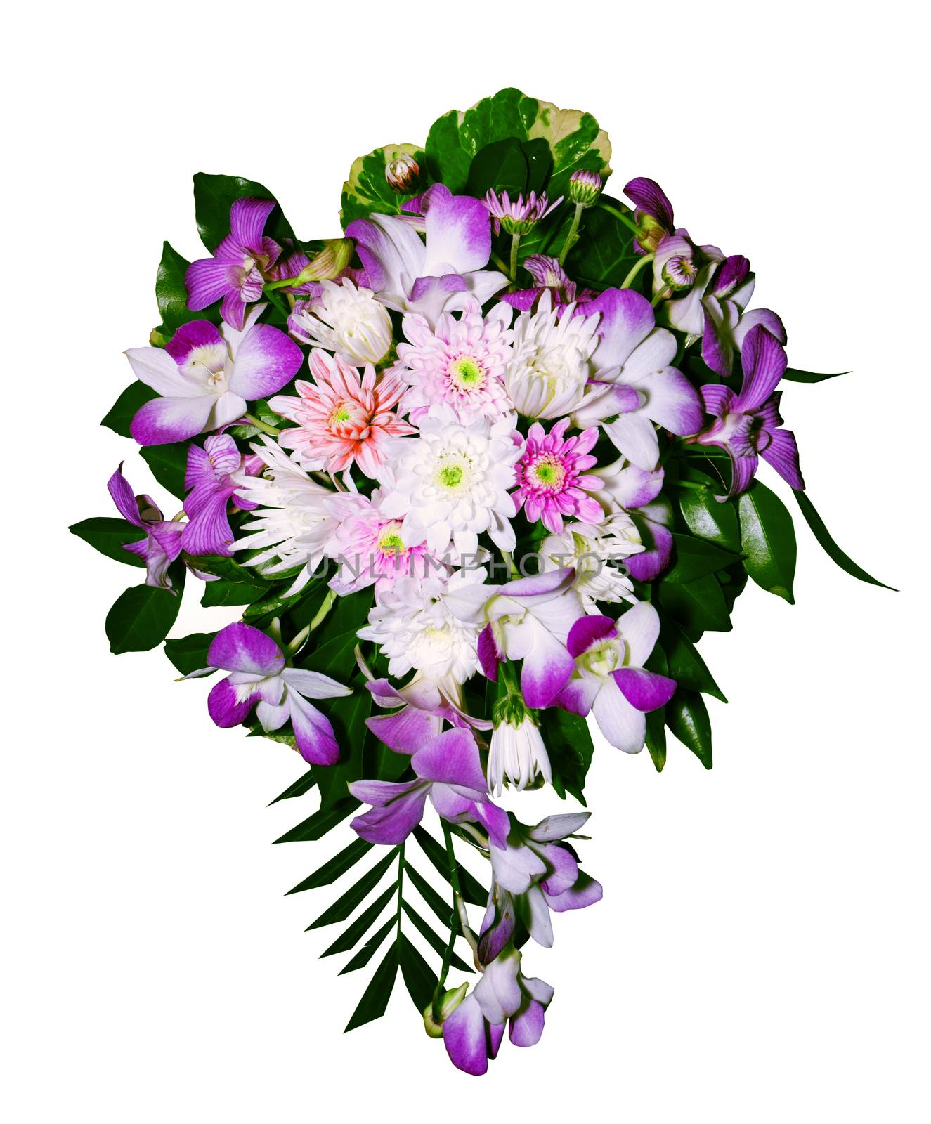 Bouquet isolated on white with clipping path