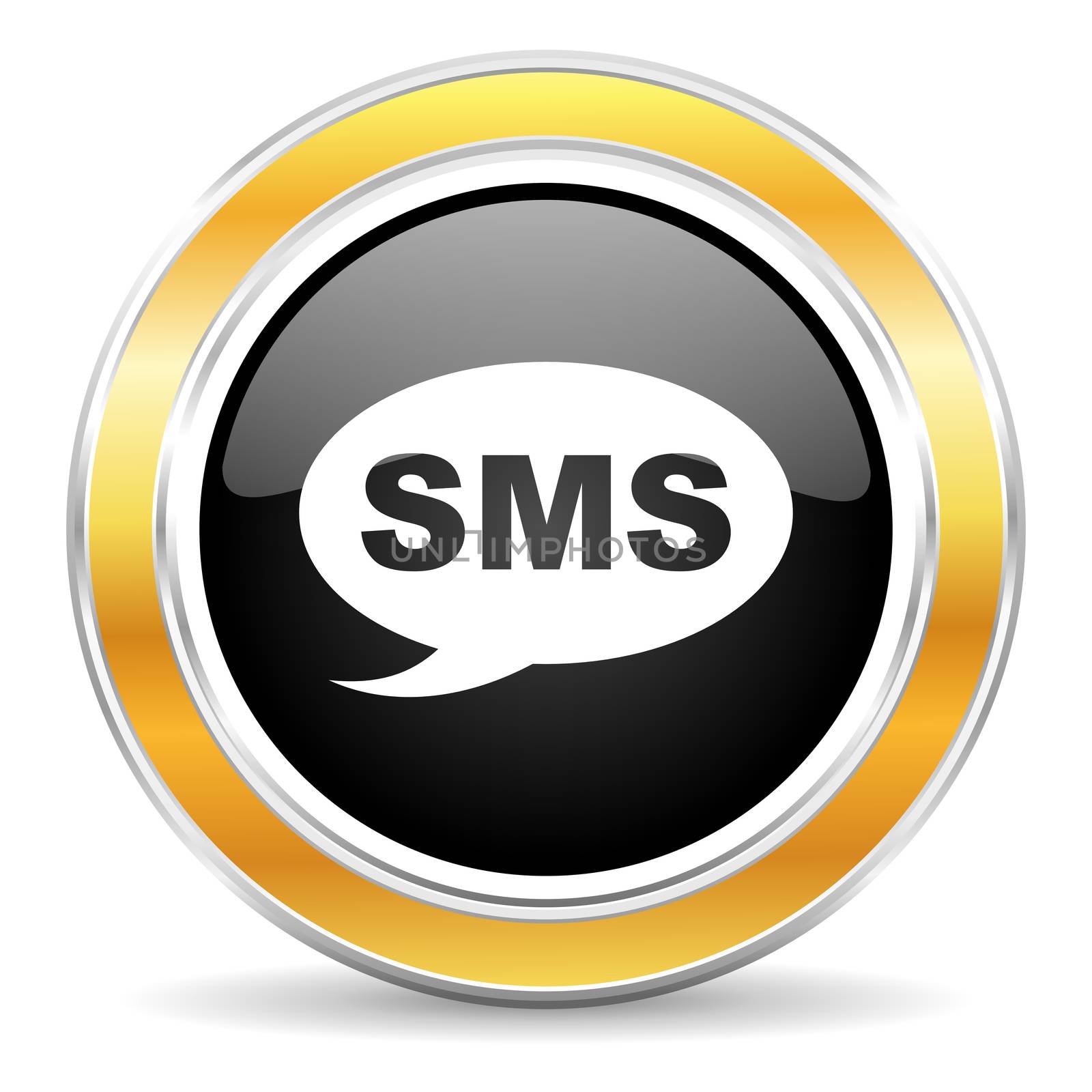black web button with golden ring