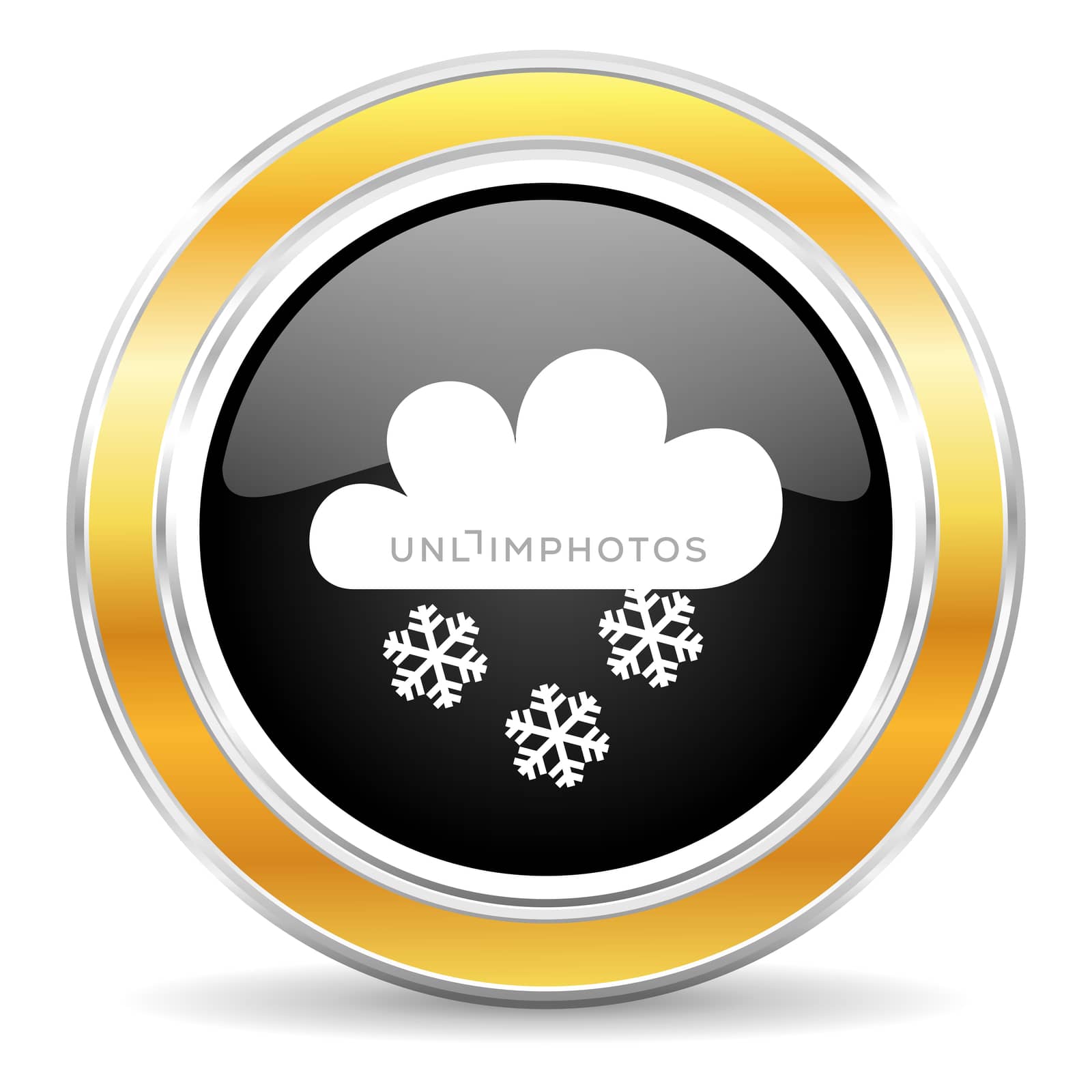 black web button with golden ring