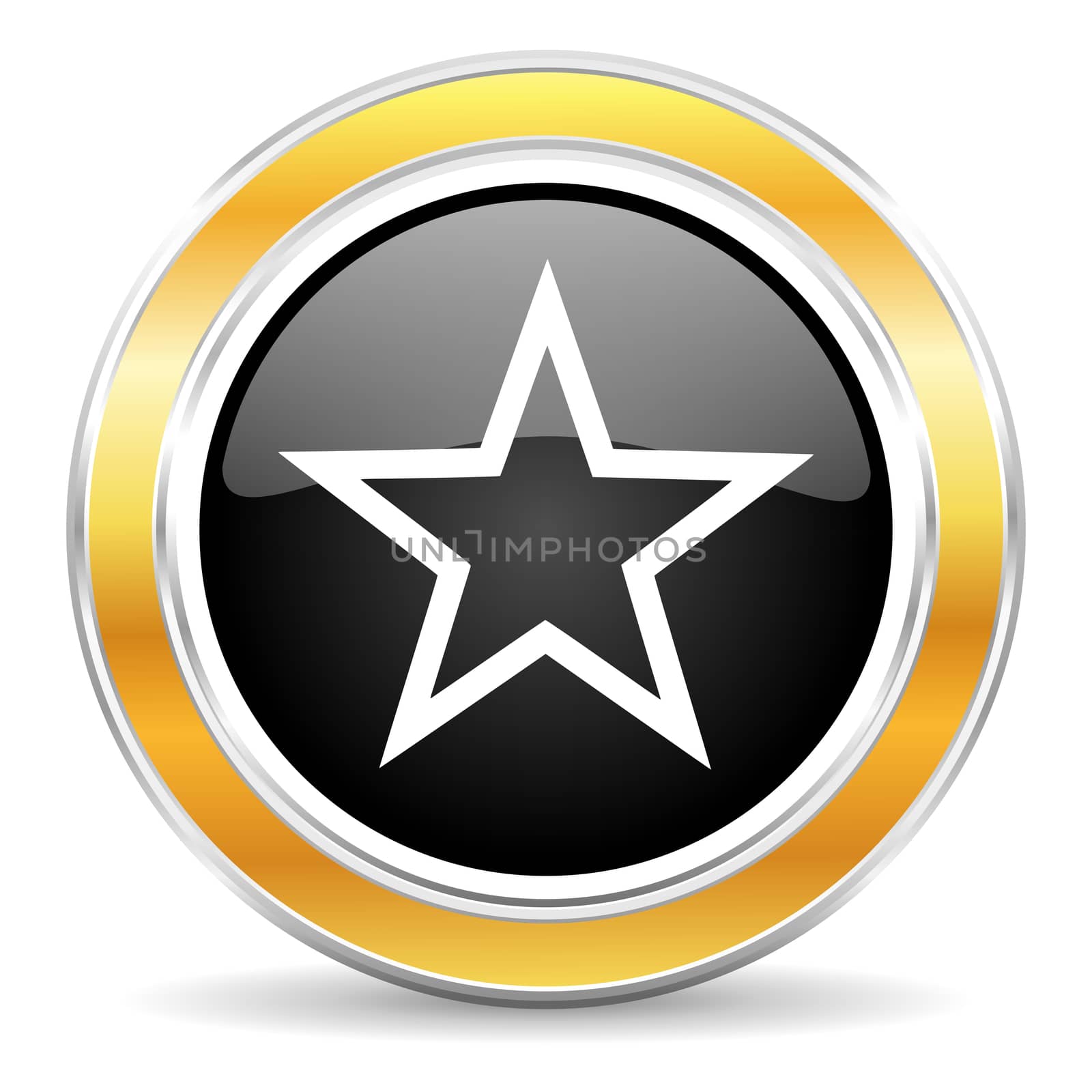 black web button with golden ring