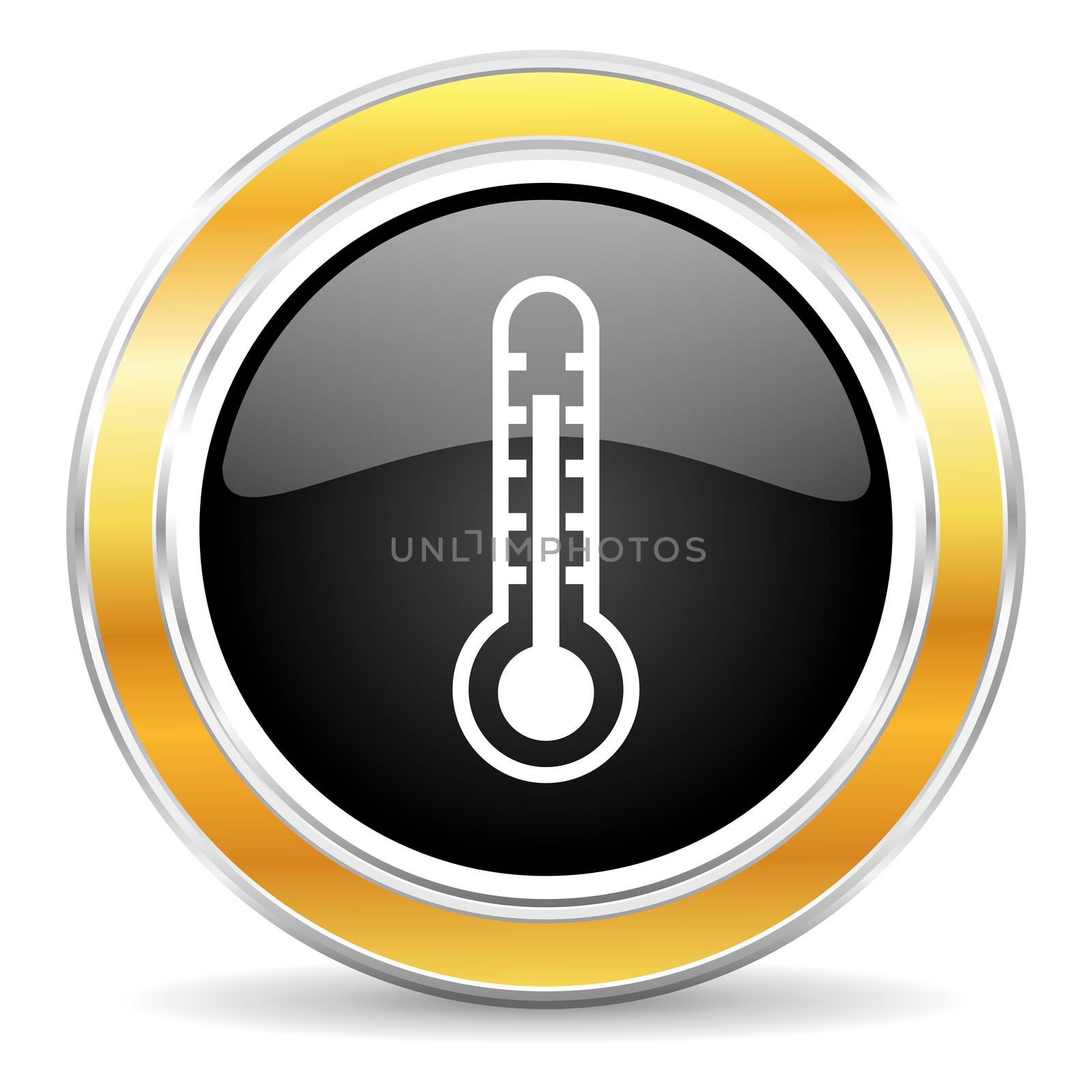 black web button with golden ring