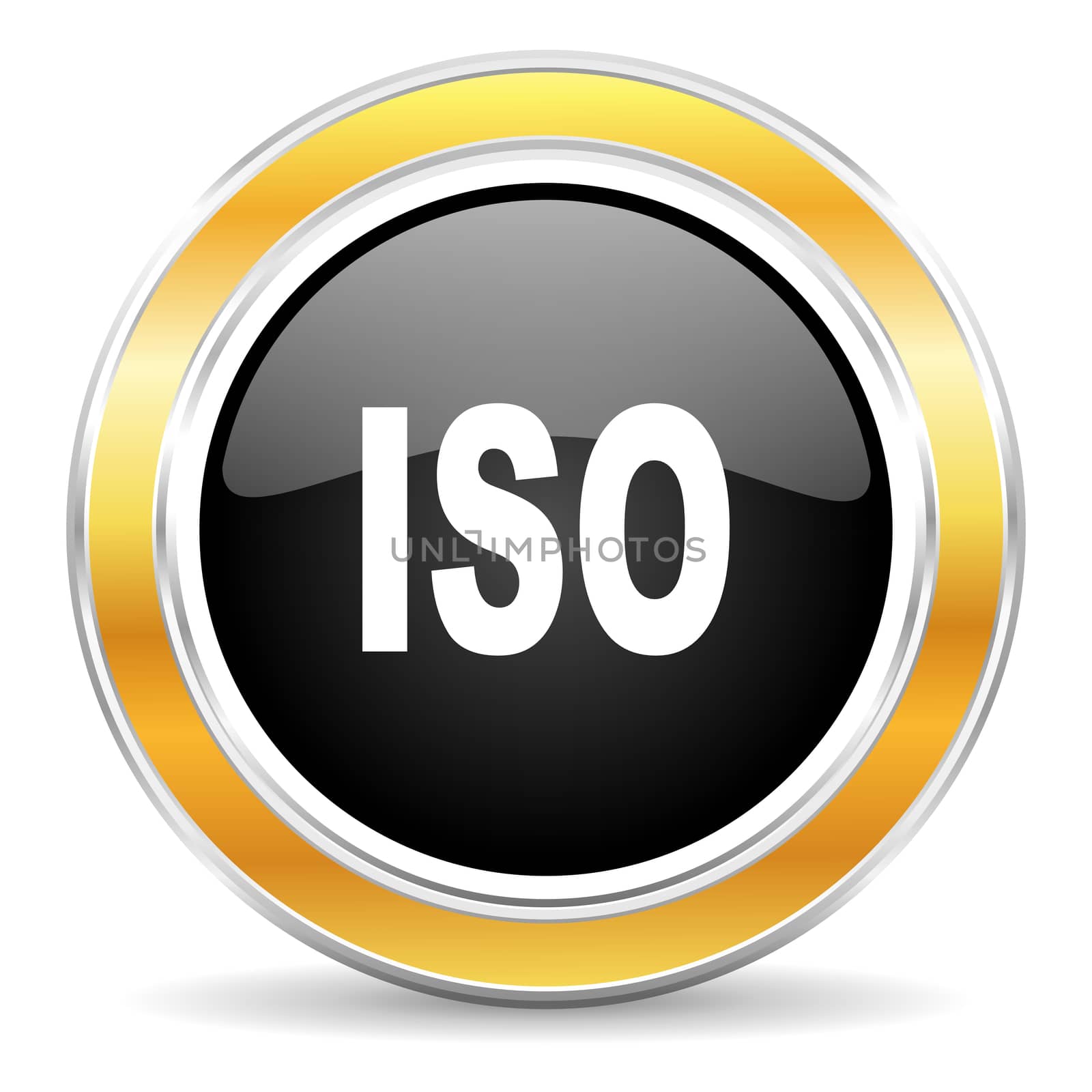 black web button with golden ring