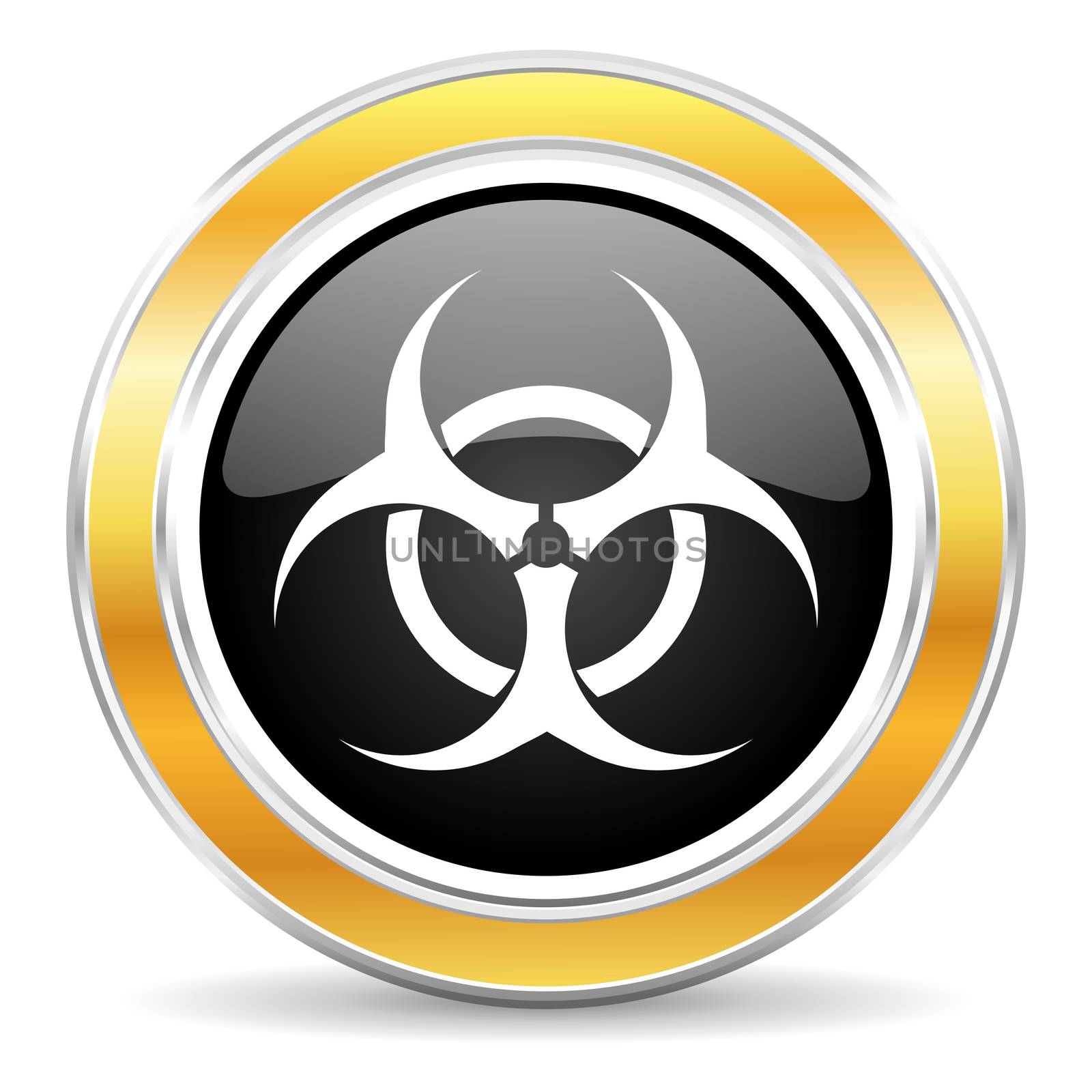 black web button with golden ring