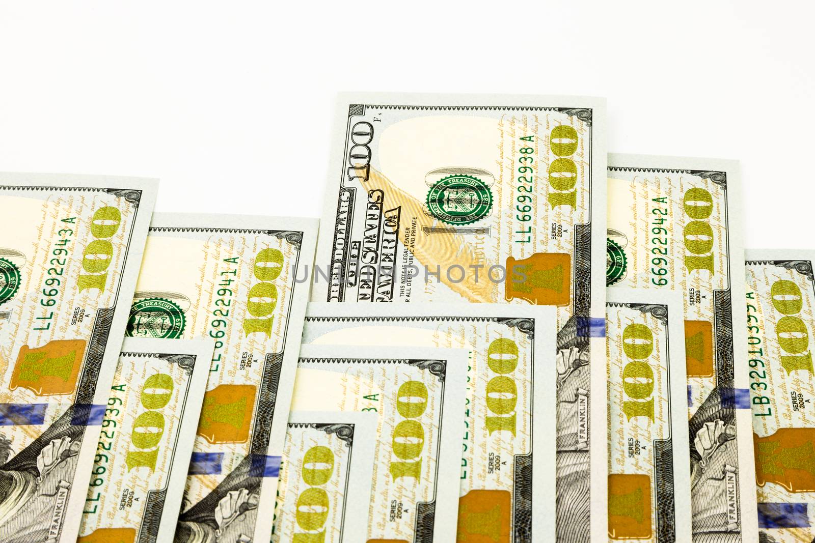 new edition 100 dollar banknotes, money for bonus and dividend c by vinnstock