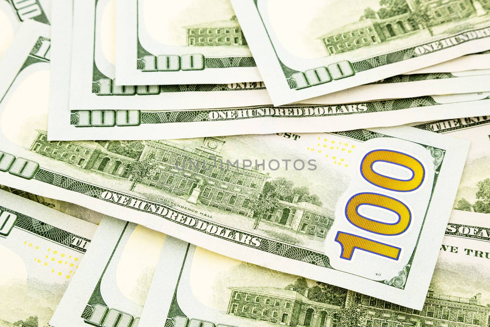 new edition 100 dollar banknotes, money and currency for credit  and benefit concept