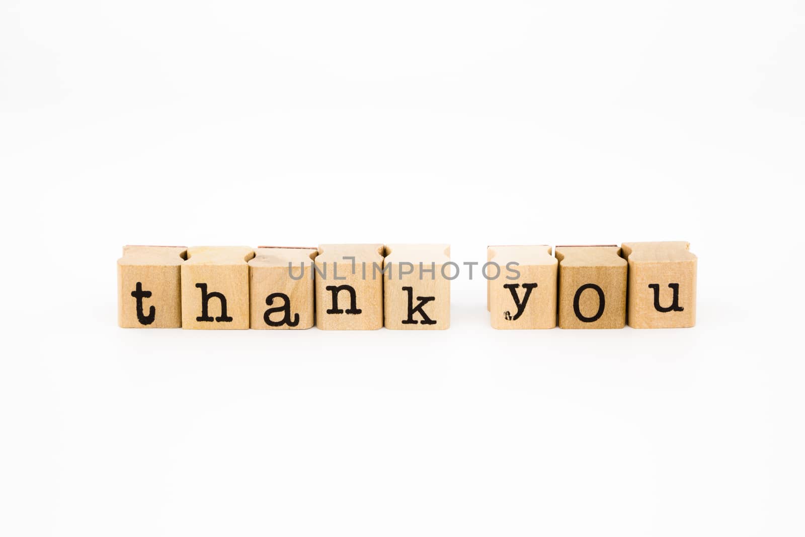 thank you wording isolate on white background by vinnstock