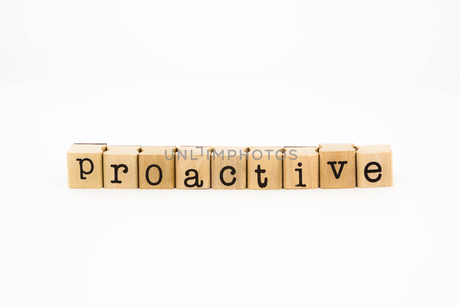 proactive wording isolate on white background by vinnstock