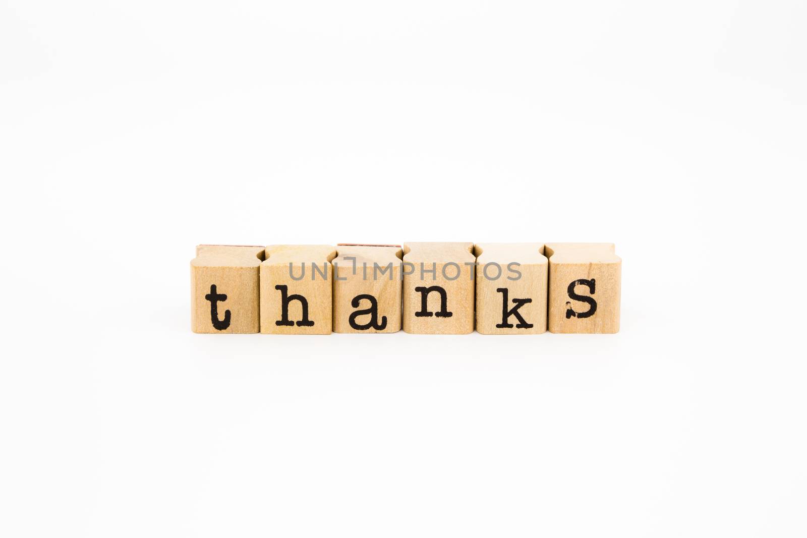 thanks wording isolate on white background by vinnstock