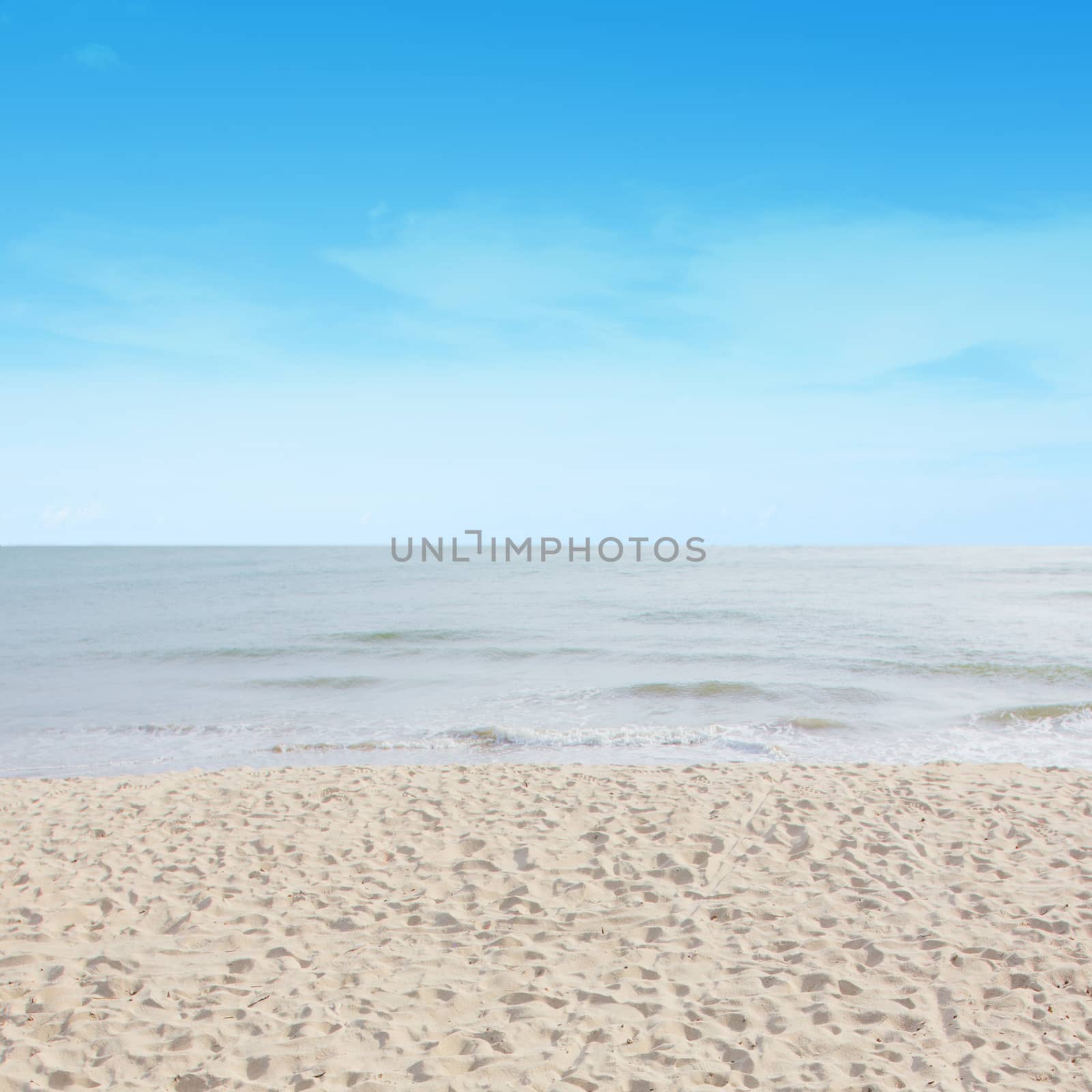 Ocean wave with blue sky background