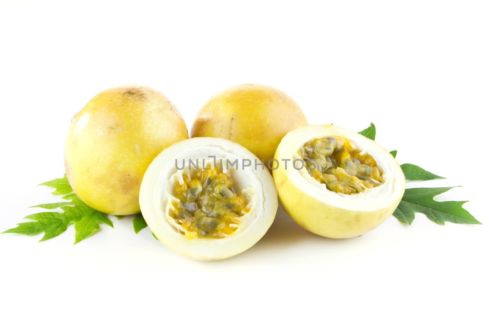 passion fruit on white background