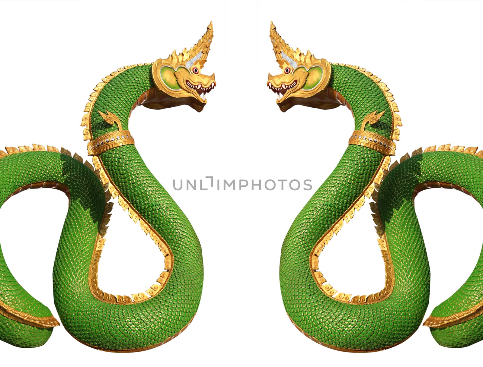 king of Naga statue isolate with white background