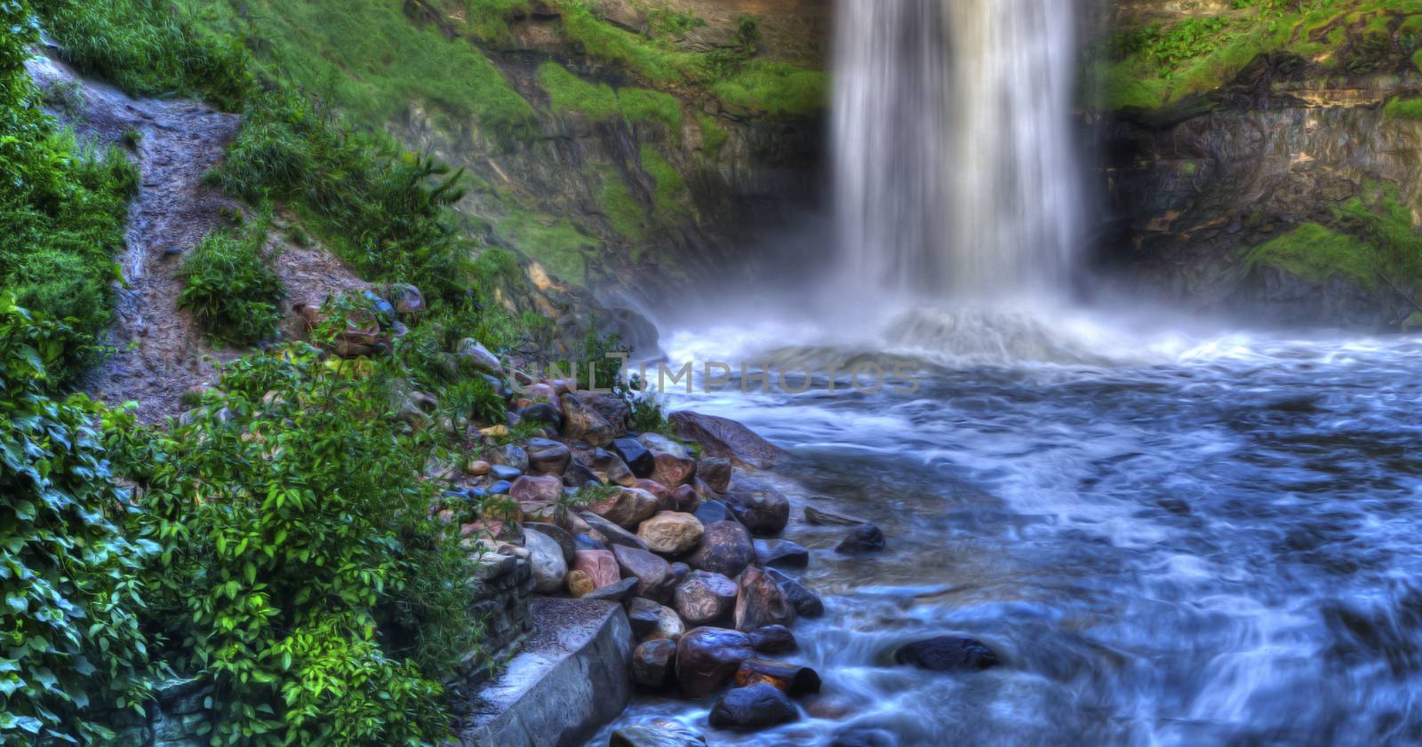 Beautiful River Waterfall in HDR High Dynamic Range by Coffee999