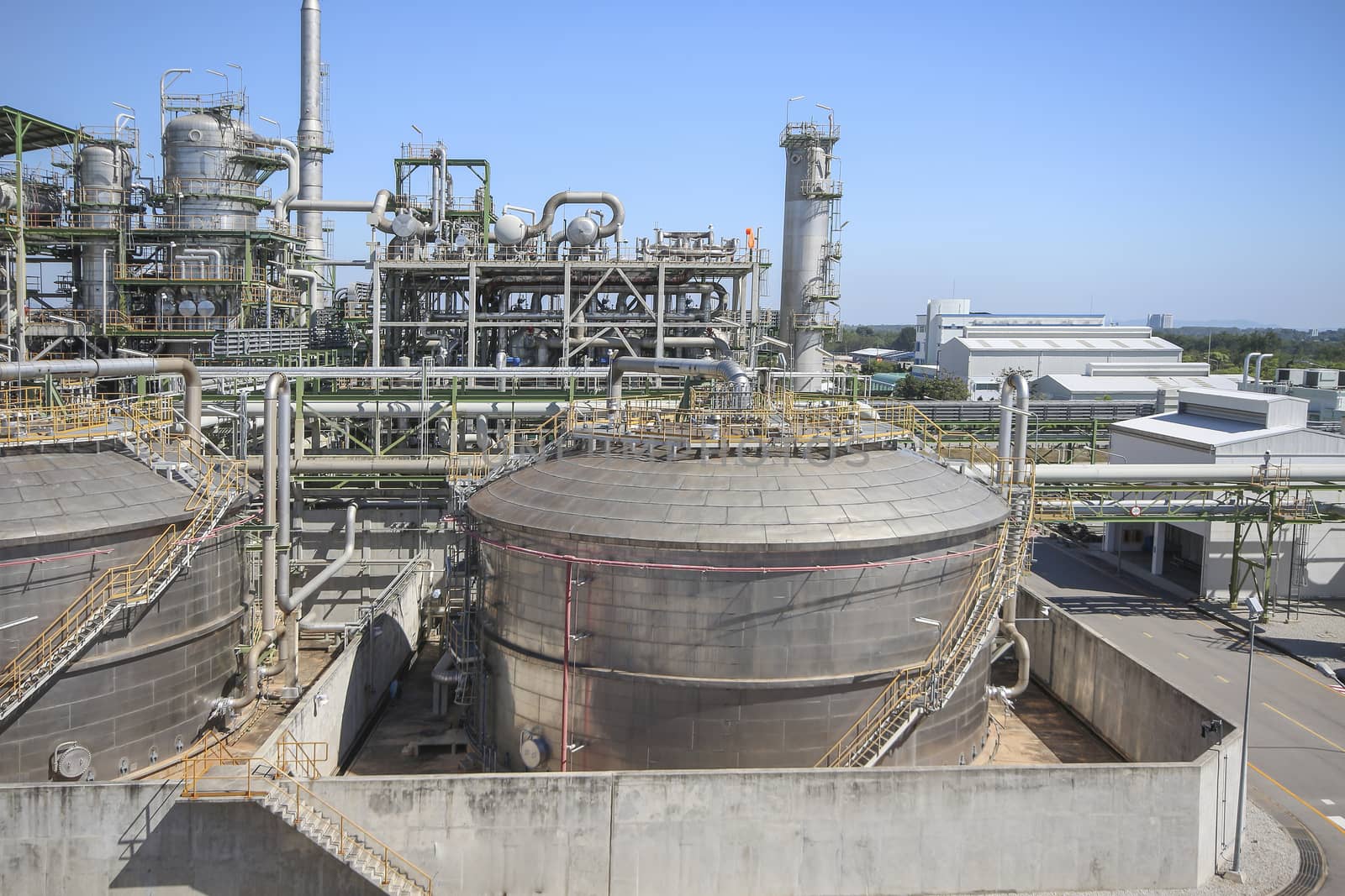 Oil and chemical plant with blue sky in summer season