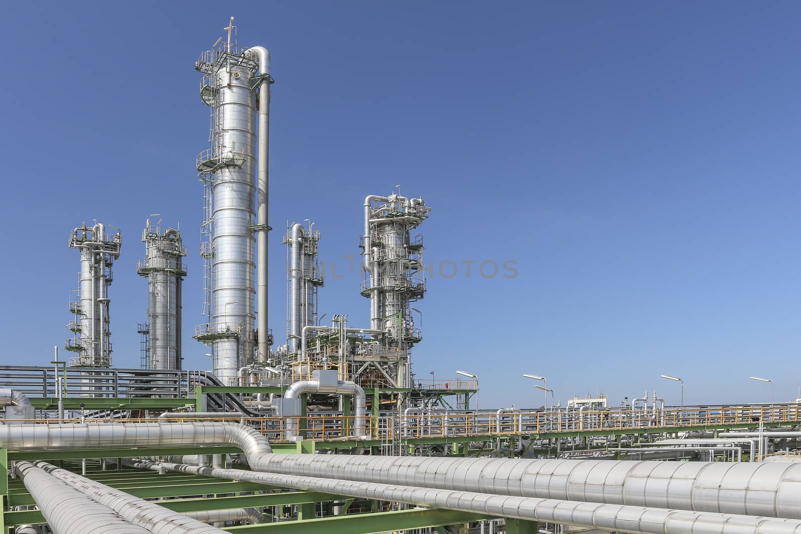 Oil and chemical plant with blue sky in summer season