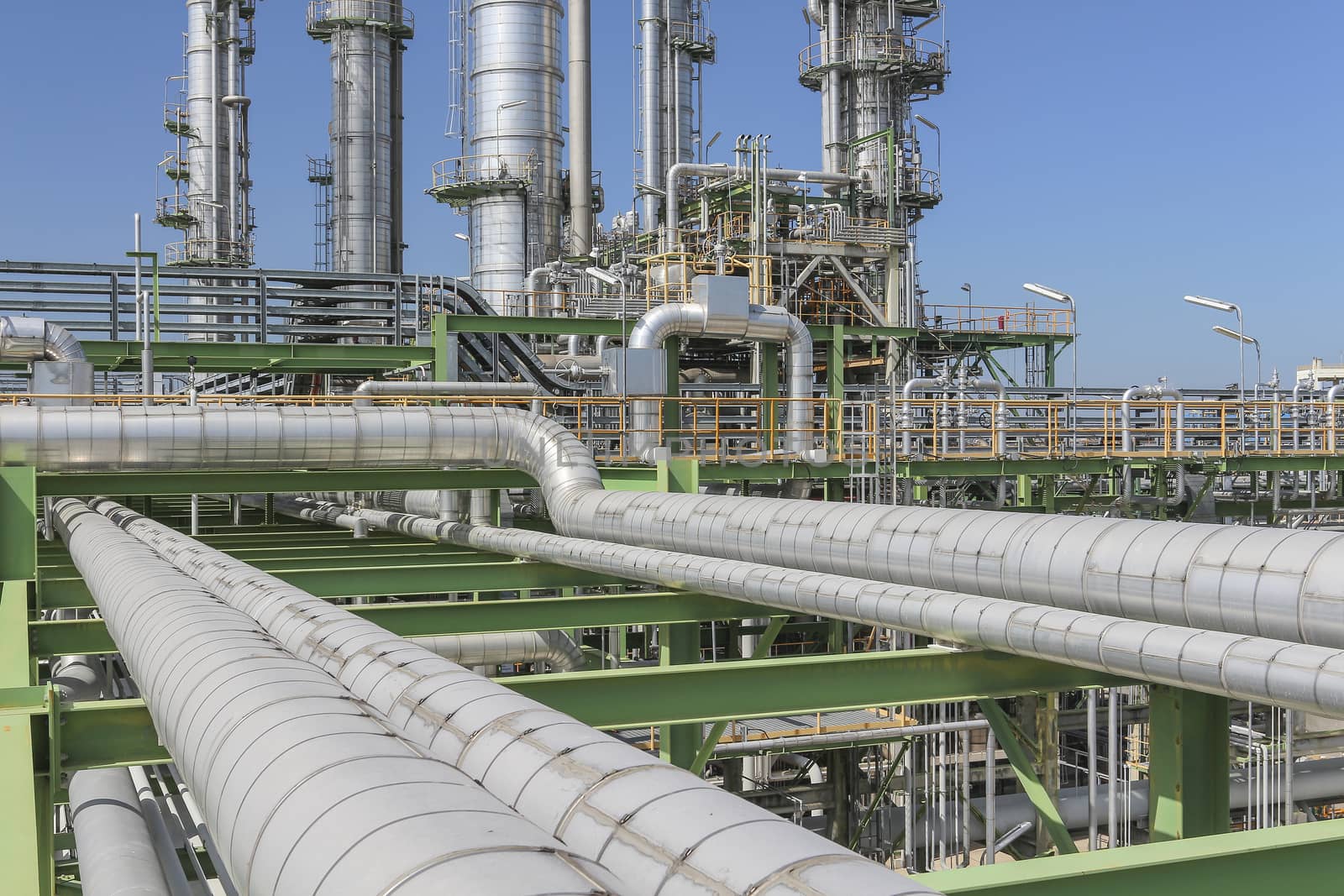 Oil and chemical plant with blue sky in summer season