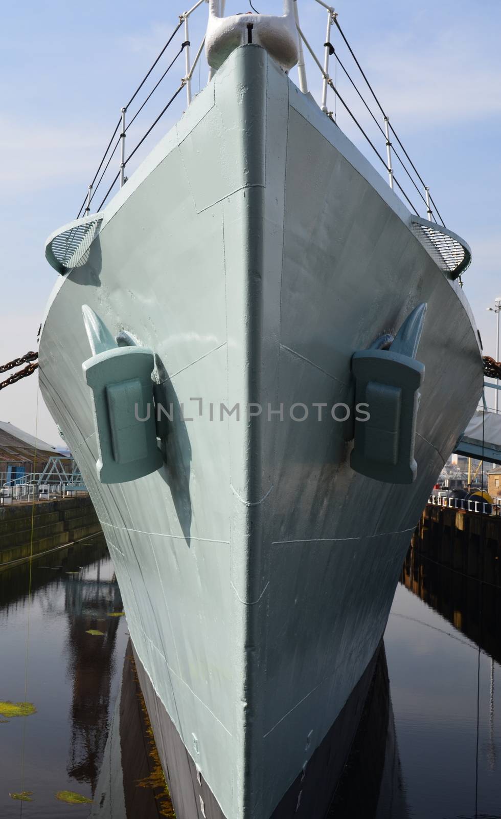 HMS Cavalier a British Royal Navy WW2 destroyer which is now a memorial for the 142 destroyer's lost with over 11000 men during the conflict. The vessel is docked at Chatham Historic Dockyard in Kent, England.