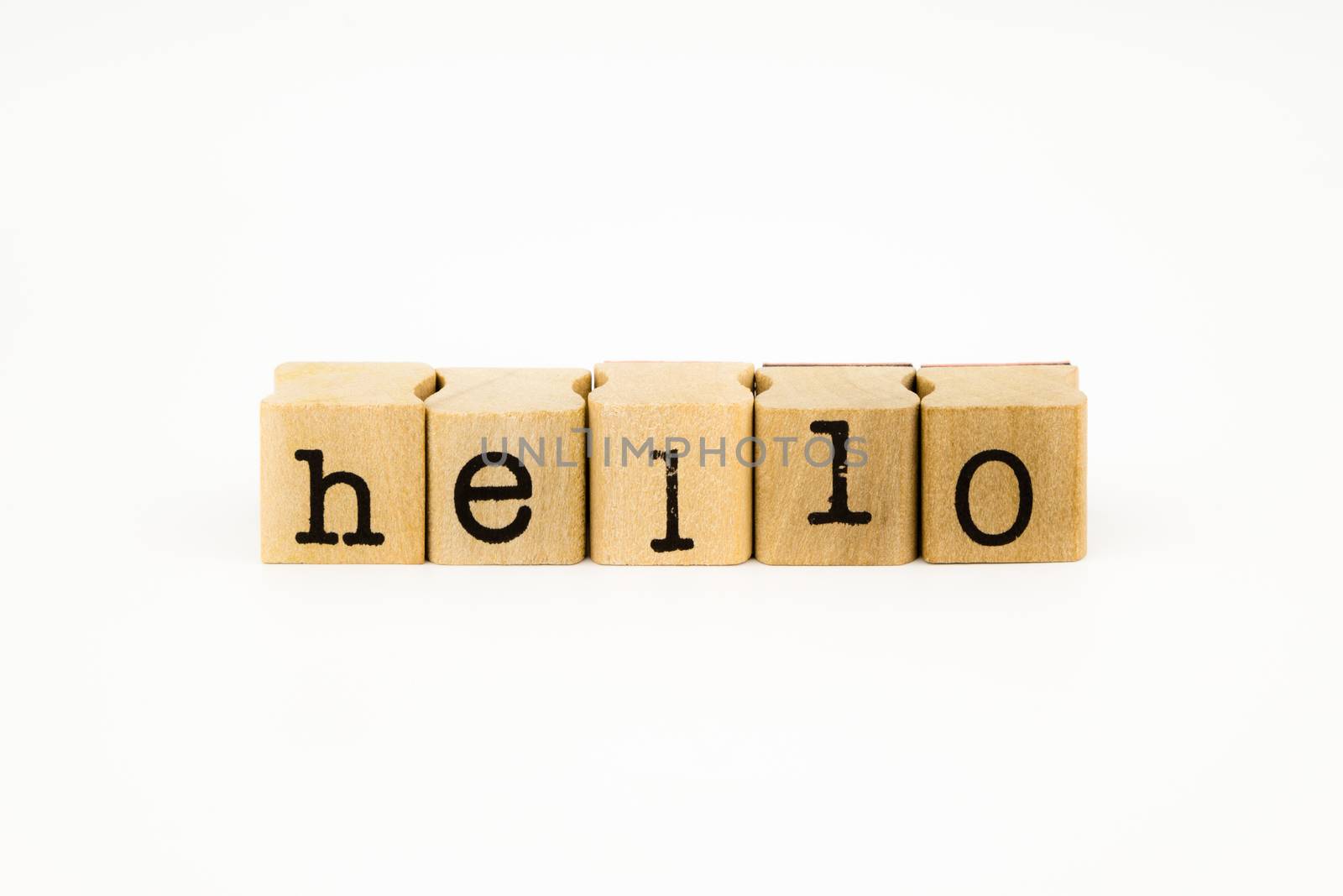 hello wording isolate on white background by vinnstock