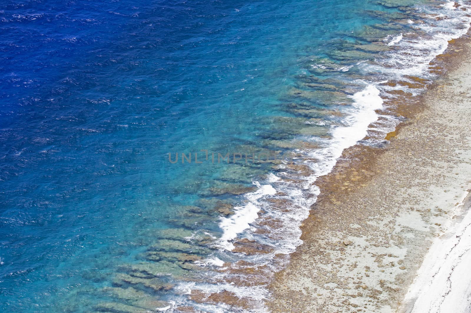colorful aerial view of a beach in the pacific ocean