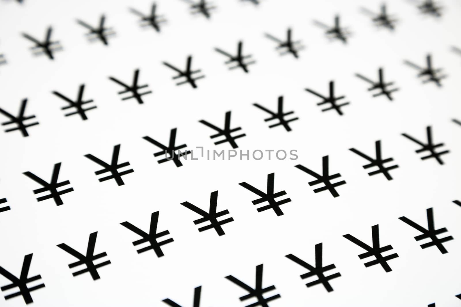 japan currency symbol pattern, black and white background