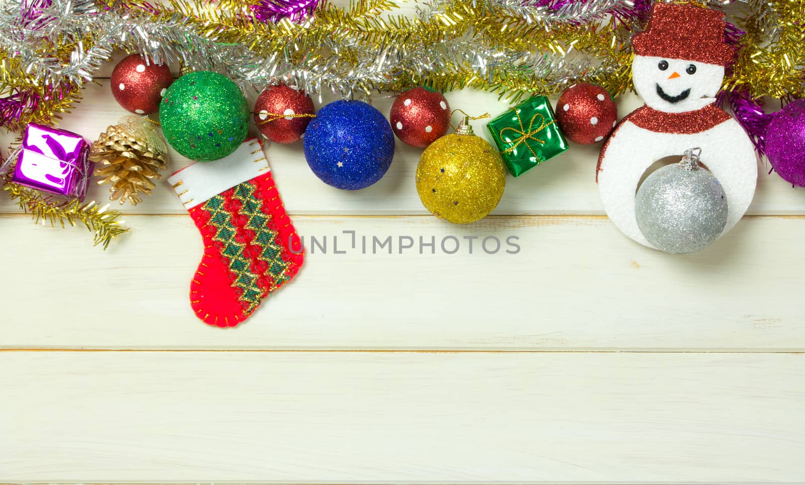 Christmas decoration with on wood board