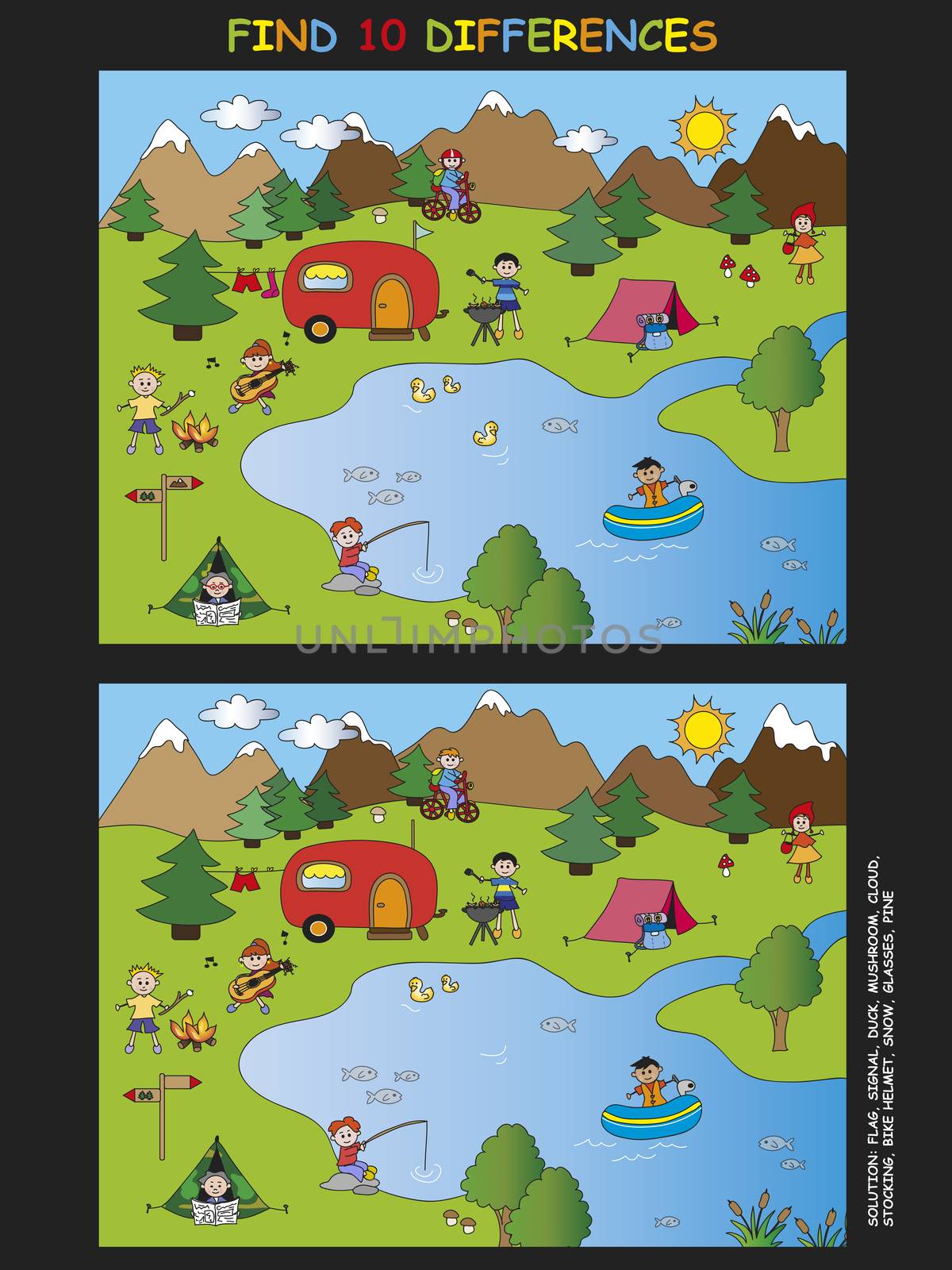 game for children: find the ten differences