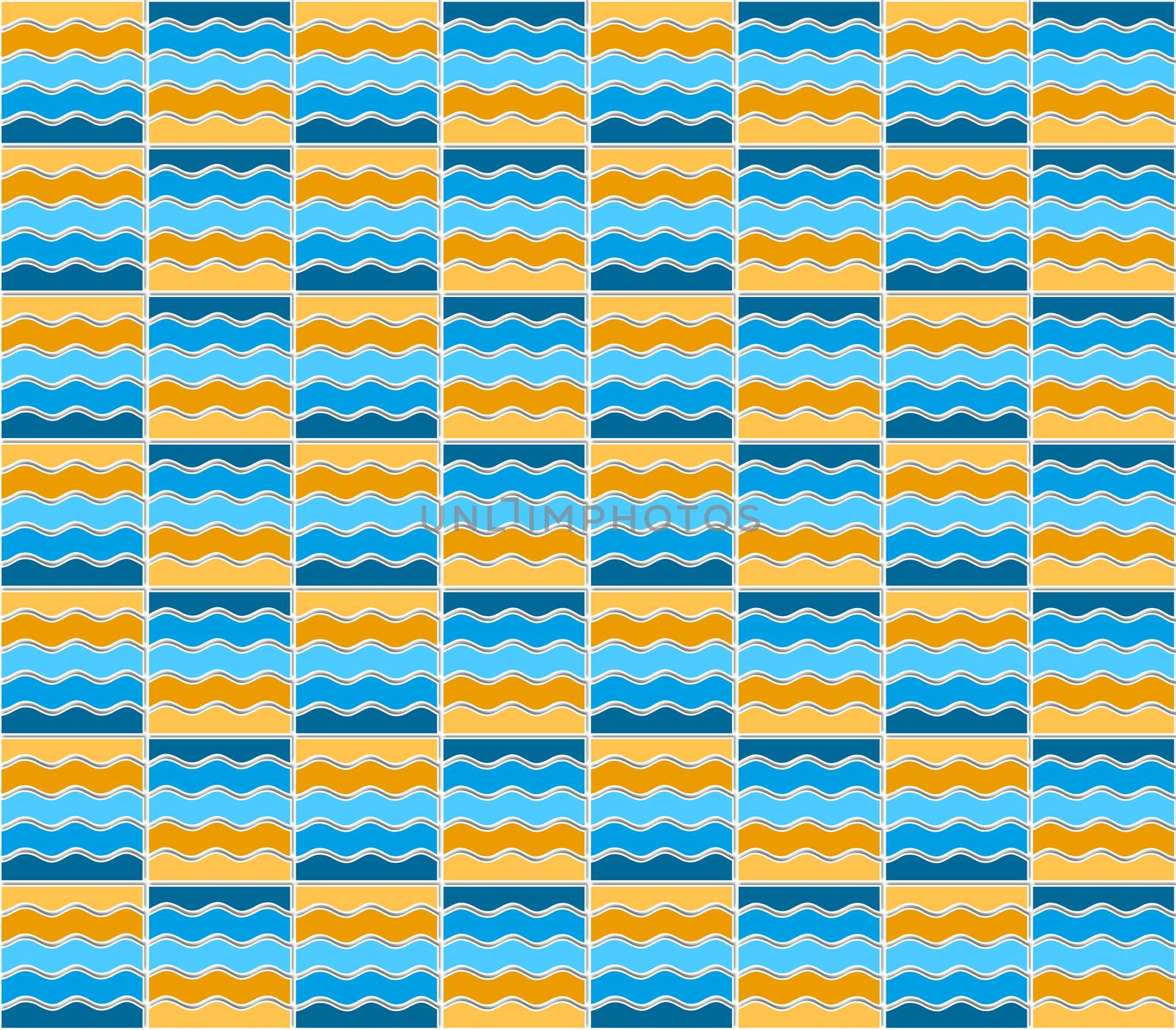 background or paper Summer blue and orange mosaic pattern