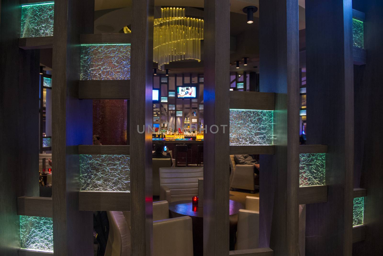 LAS VEGAS - JAN 13 : The interior of Aria Resort and Casino in Las Vegas on January 13 2014. The Aria was opened on 2009 and is the world's largest hotel to receive LEED Gold certification