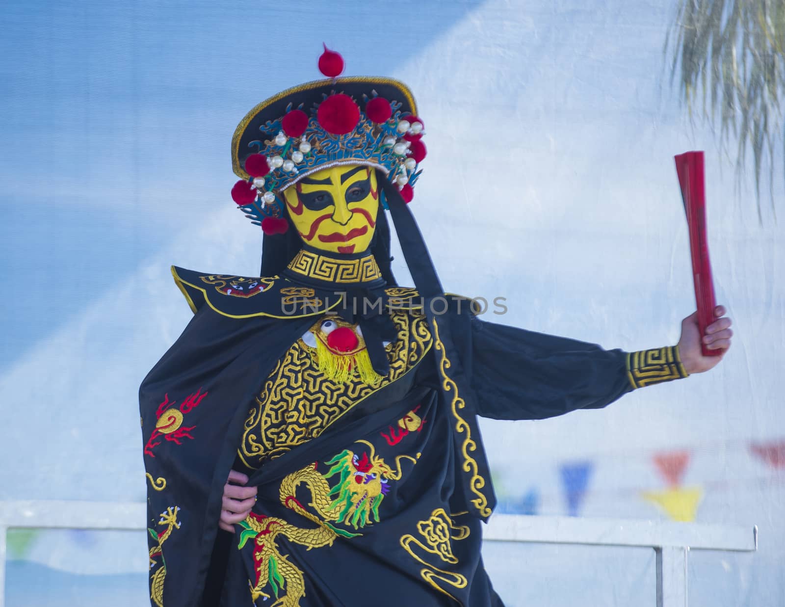 LAS VEGAS - FEB 09 : Chinese master of masks perform at the Chinese New Year celebrations held in Las Vegas , Nevada on February 09 2014