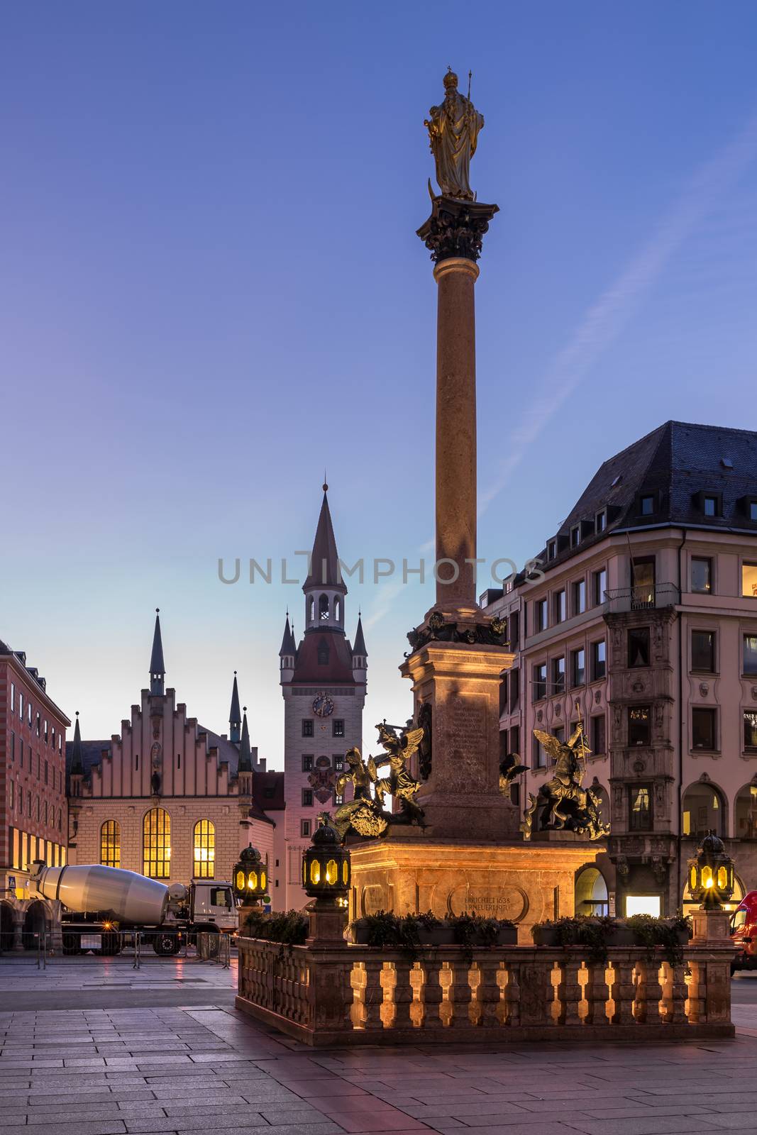 Old Town Hall and Marienplatz in the Morning, Munich, Bavaria, G by anshar