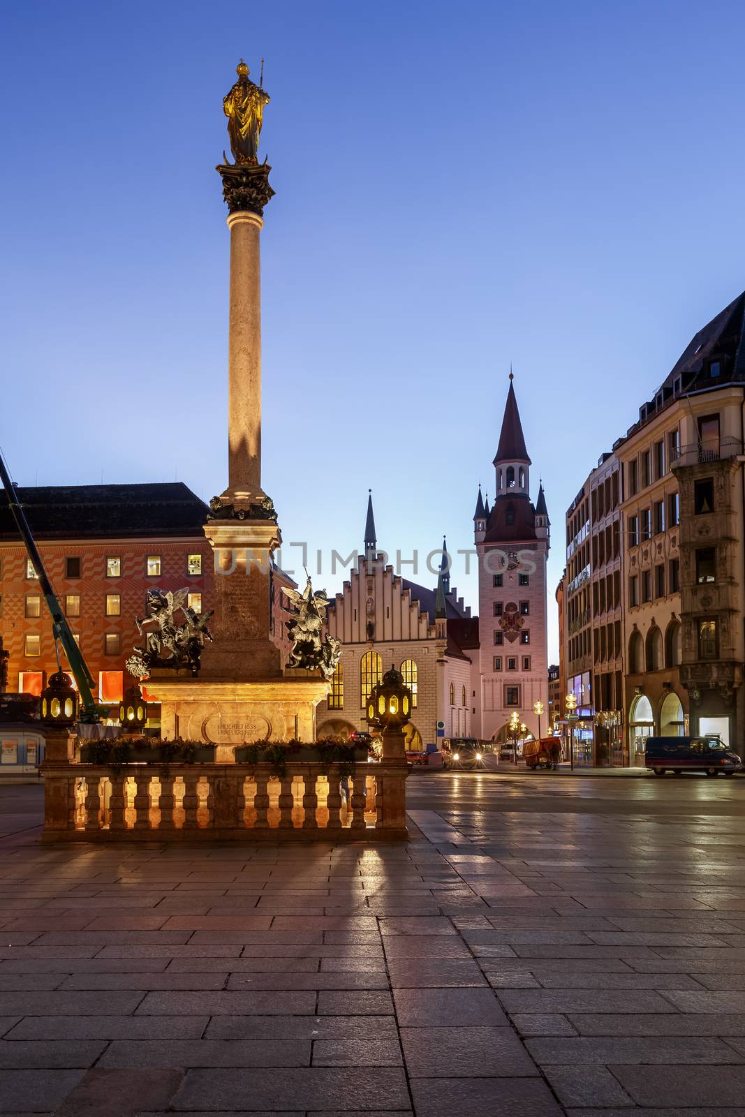 Old Town Hall and Marienplatz in the Morning, Munich, Bavaria, Germany