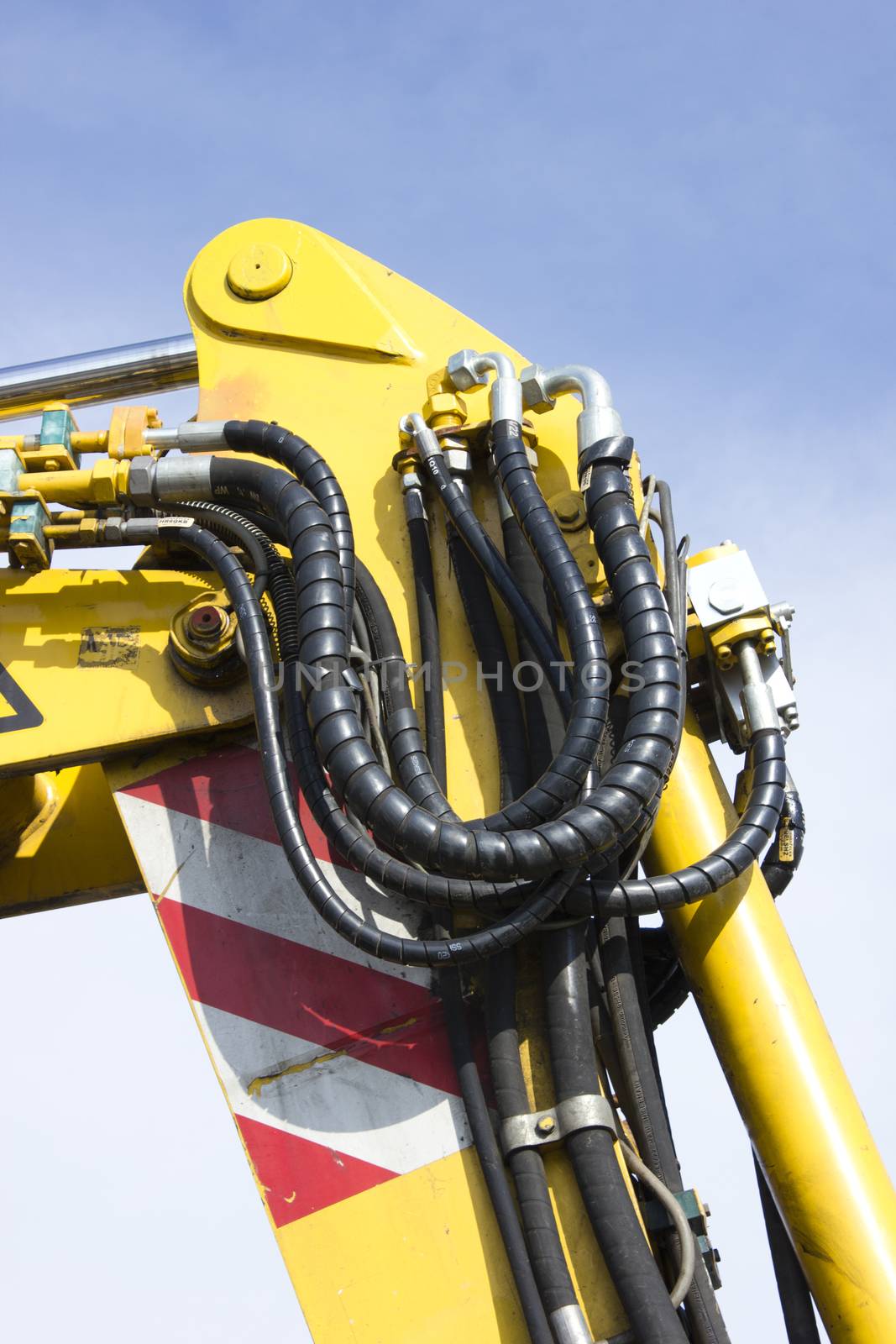 Construction machinery in a railroad construction site.