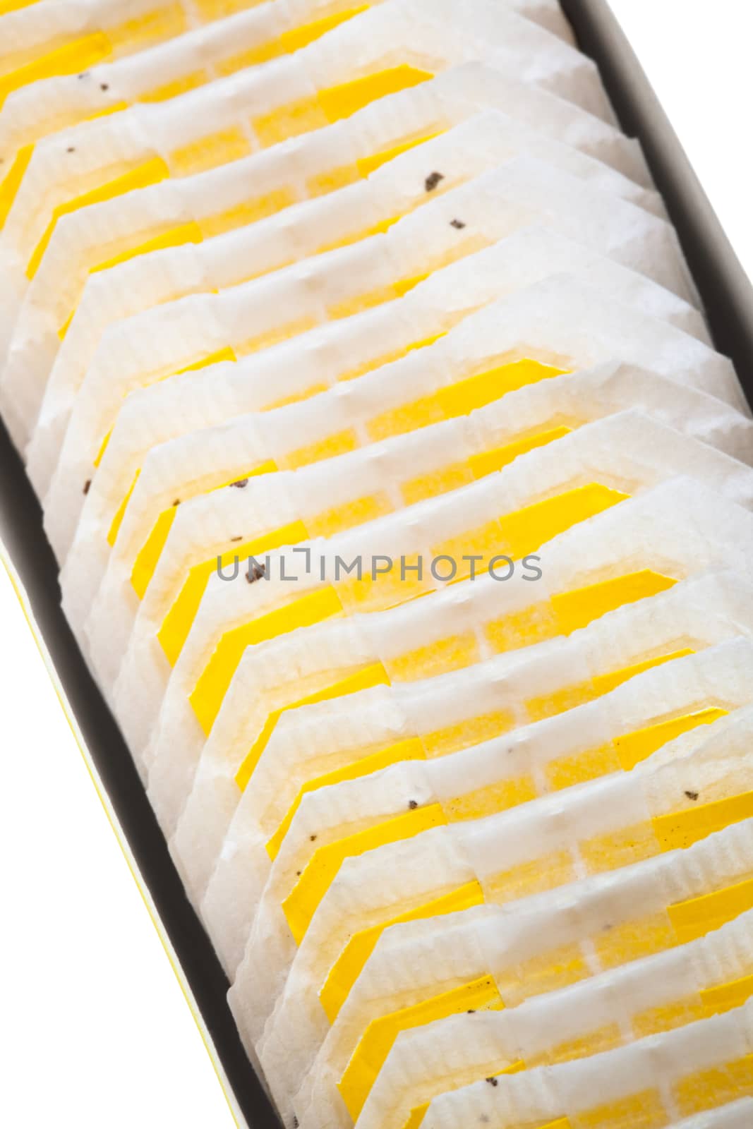 teabag in box on a white background