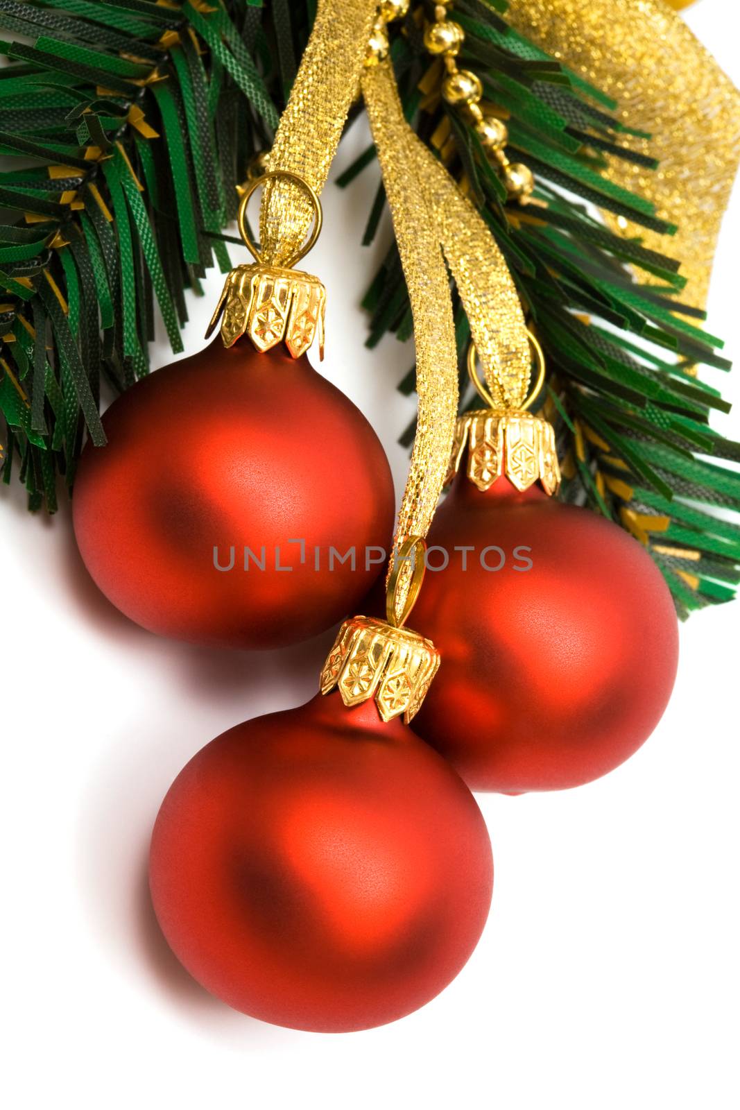 Christmas ornament with ball on a white background