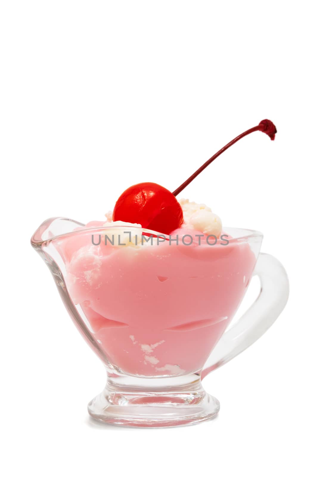 ice cream with a cherry on a white background