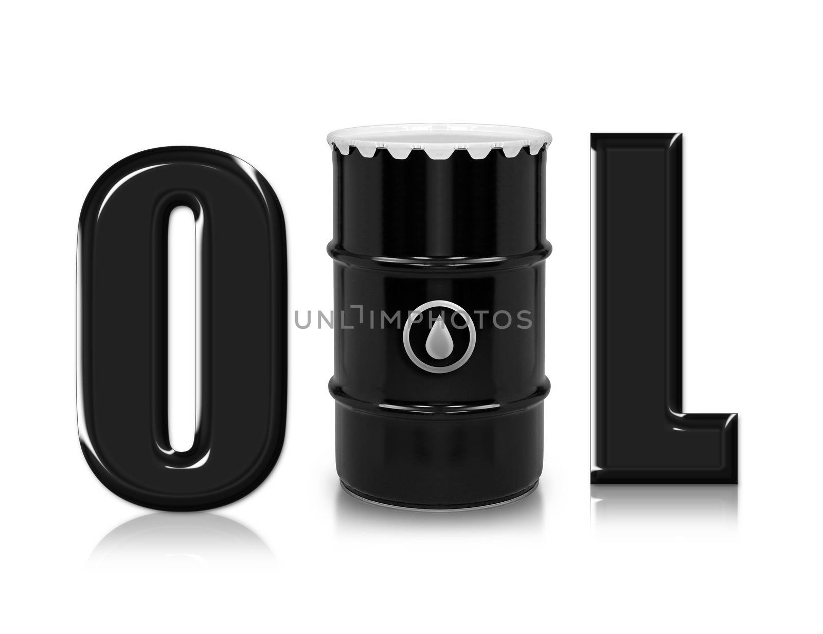 Oil and Petroleum Barrel on white isolated background. (with clipping work path)