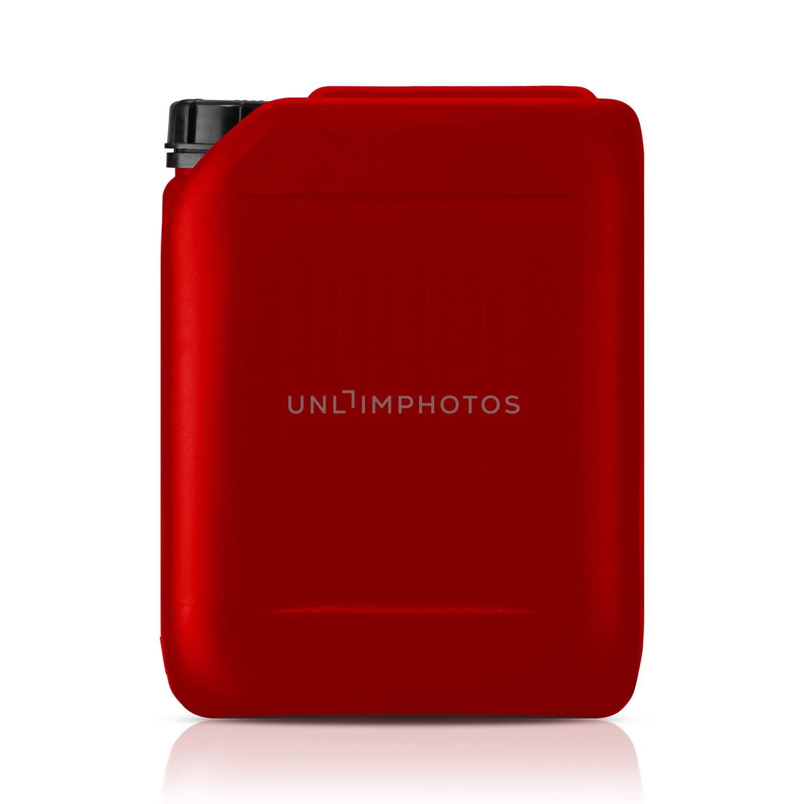 Red plastic gallon, jerry can isolated on a white background. (with clipping work path)