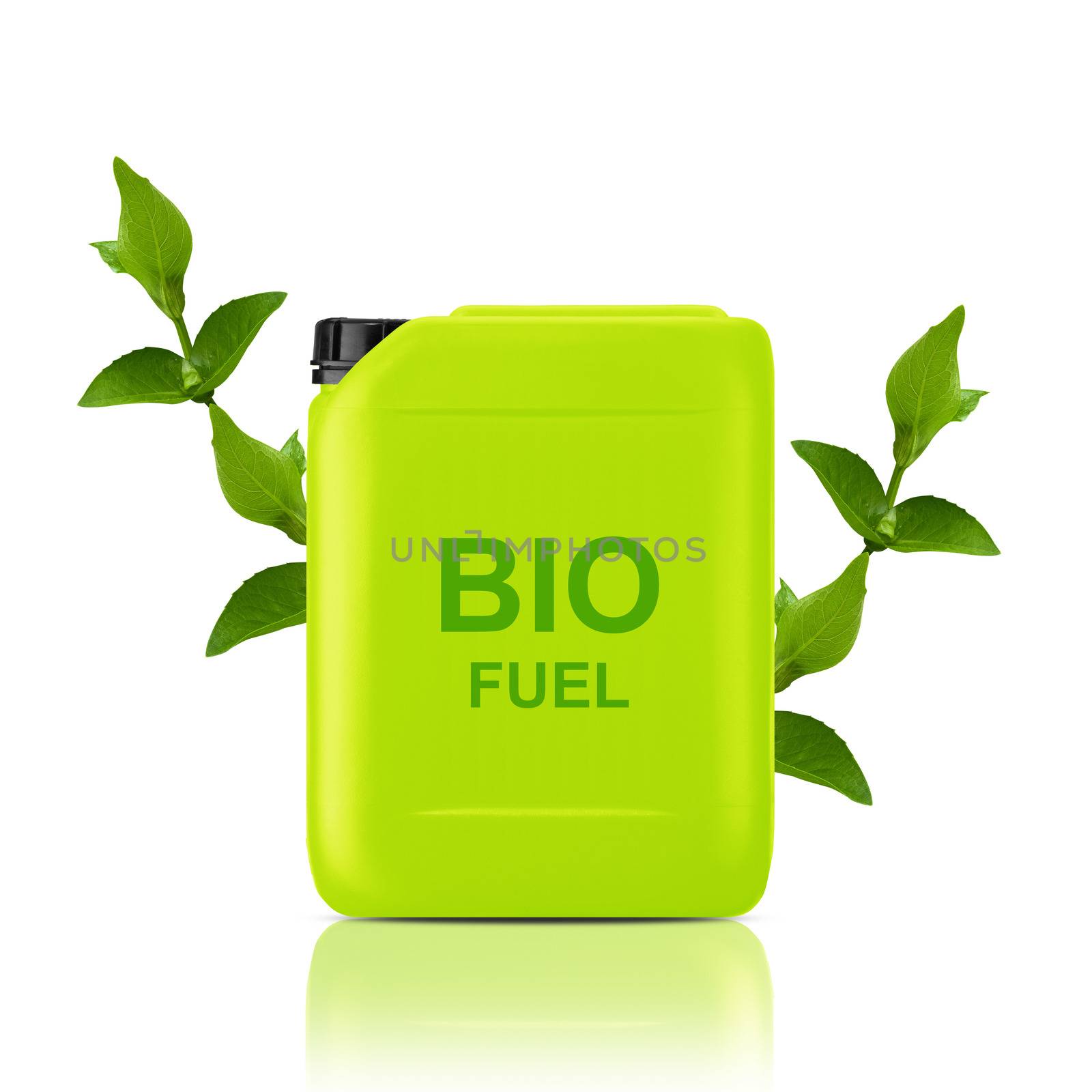 Green Gallon of bio fuel, environment conceptual design. (with clipping work path)