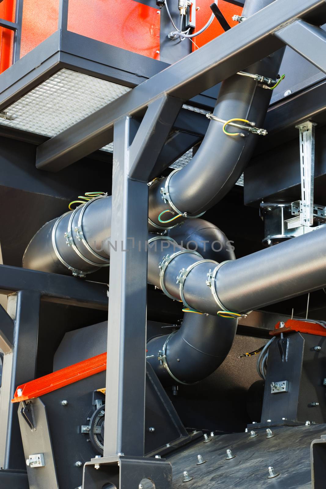 pipe system to a modern plant