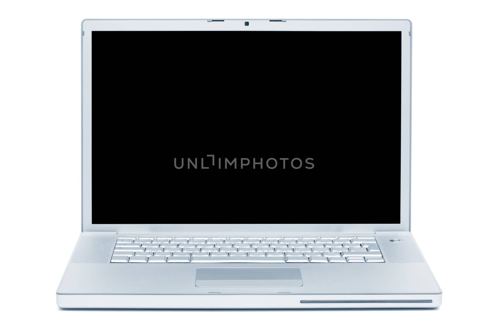 new laptop computer on white background