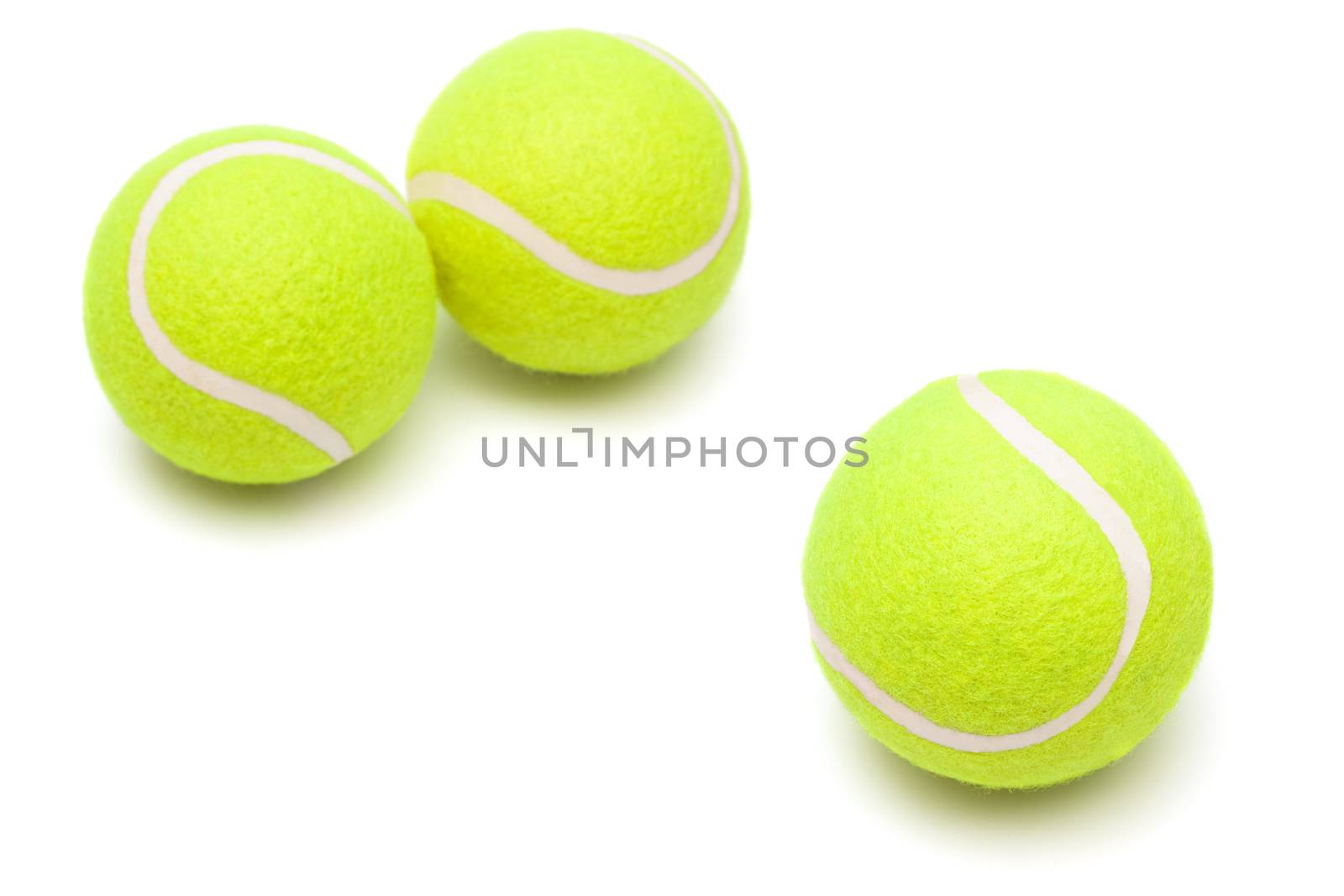 modern tennis balls on a white background