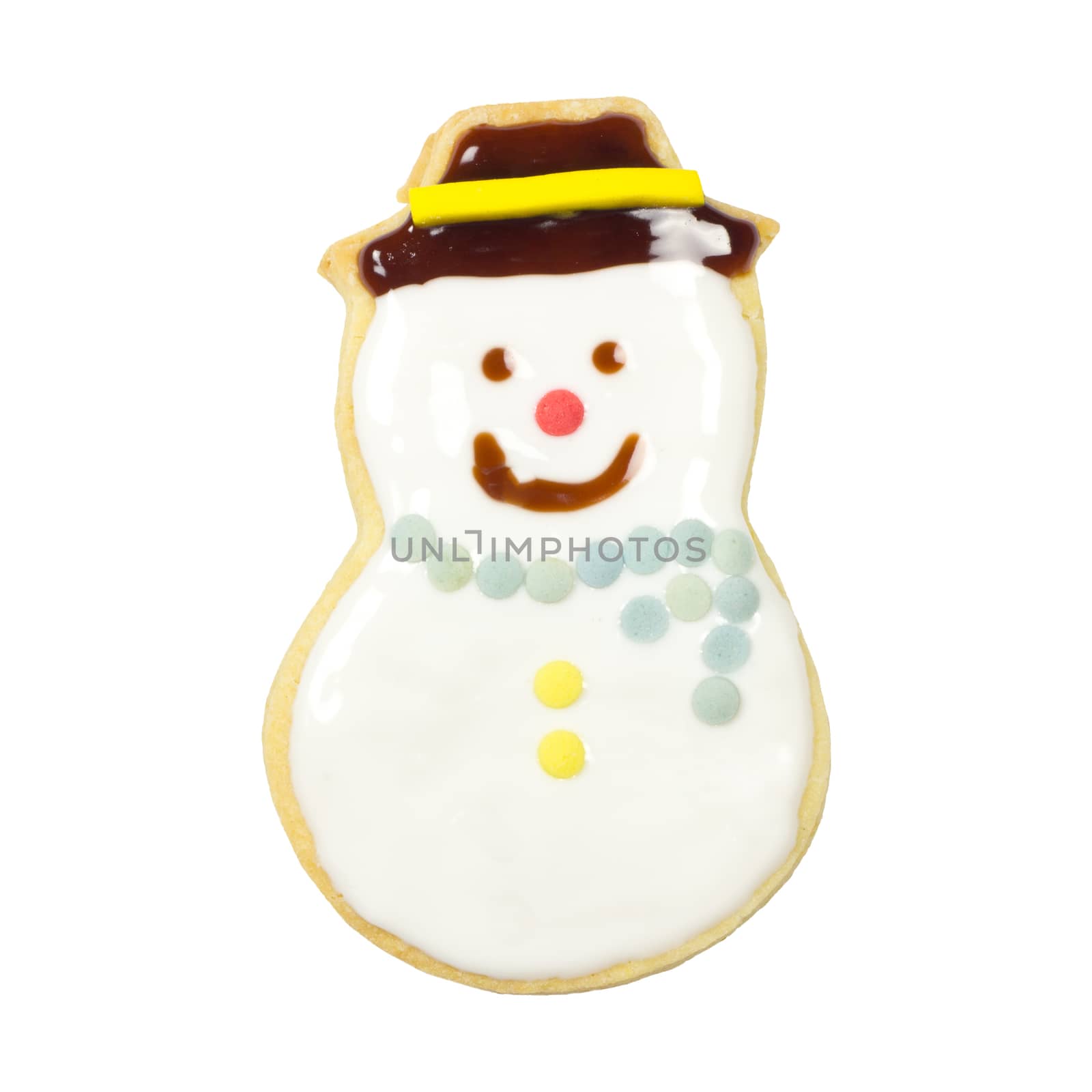 Gingerbread cookies on white background, with clipping path