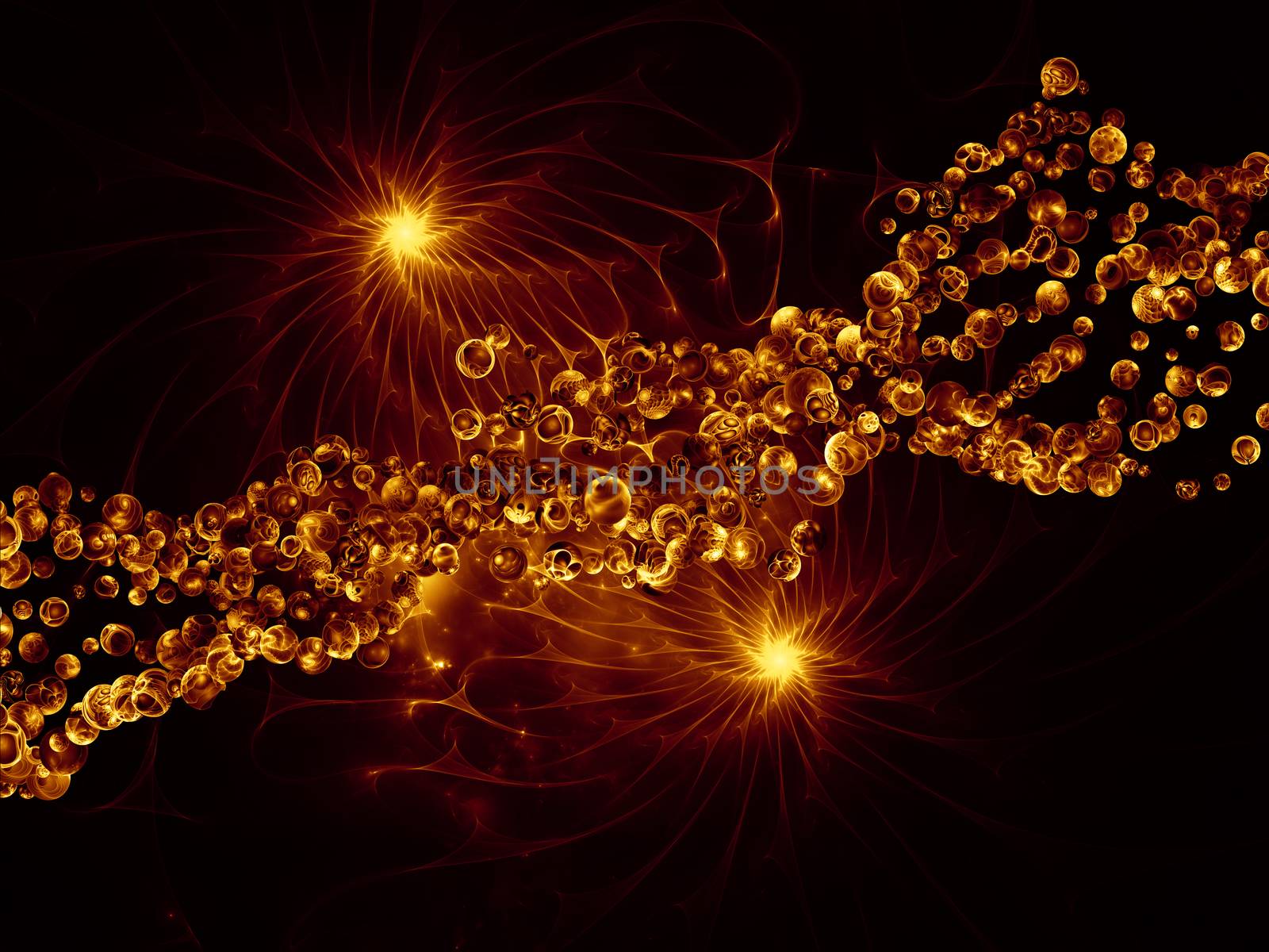 Molecular Dreams series. Artistic background made of conceptual atoms, molecules and fractal elements for use with projects on biology, chemistry, technology, science and education