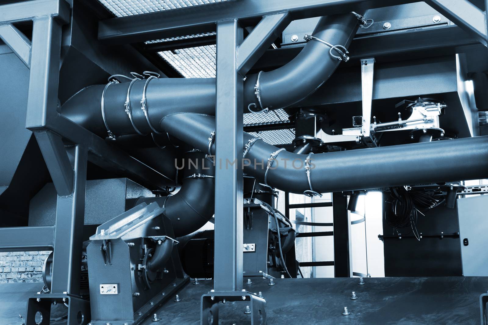 pipe system to a modern plant