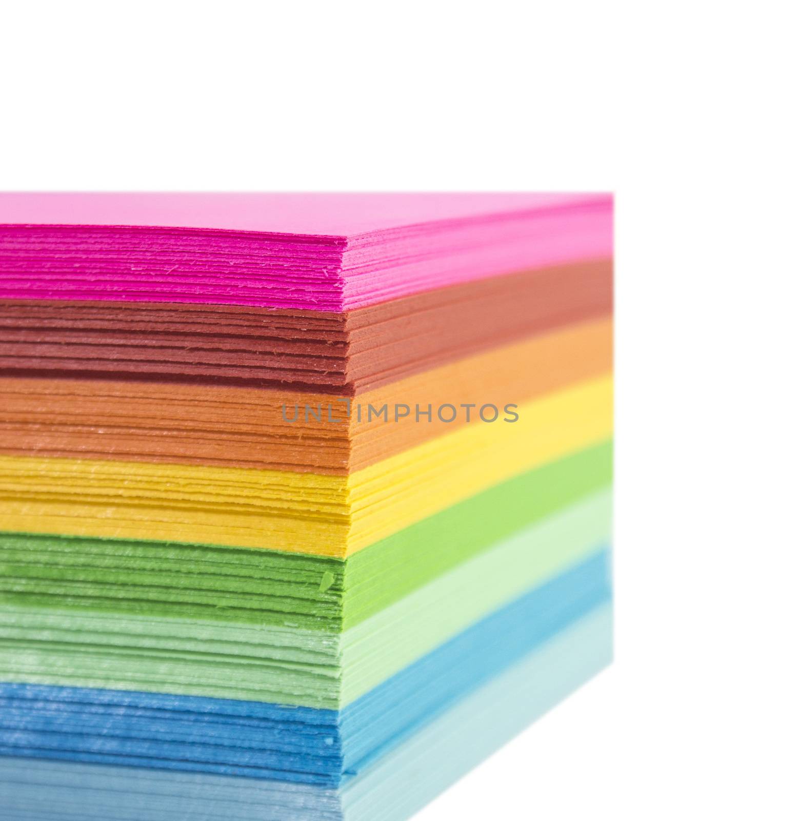 Colourful Paper isolated on white.