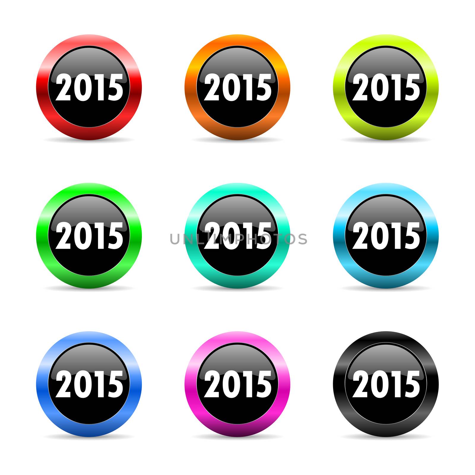 web buttons set on white background