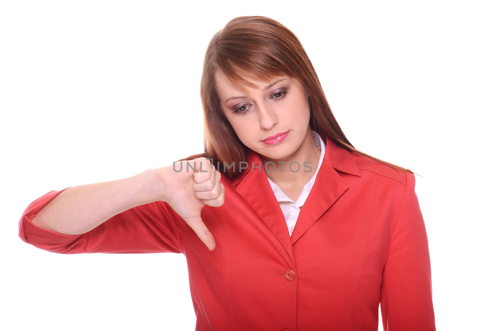Pretty businesswoman posing over white background