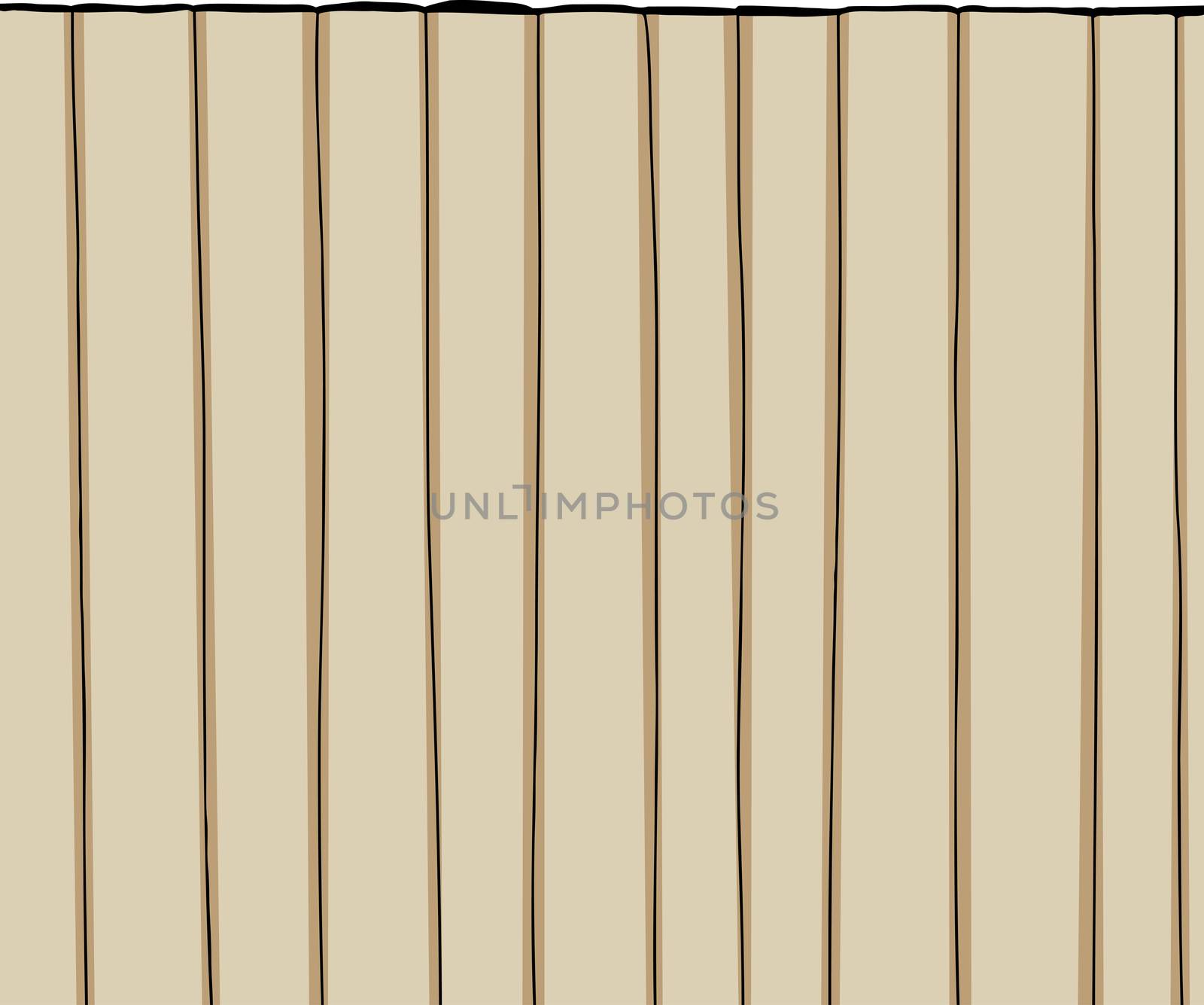 Tall wooden fence cartoon over white background