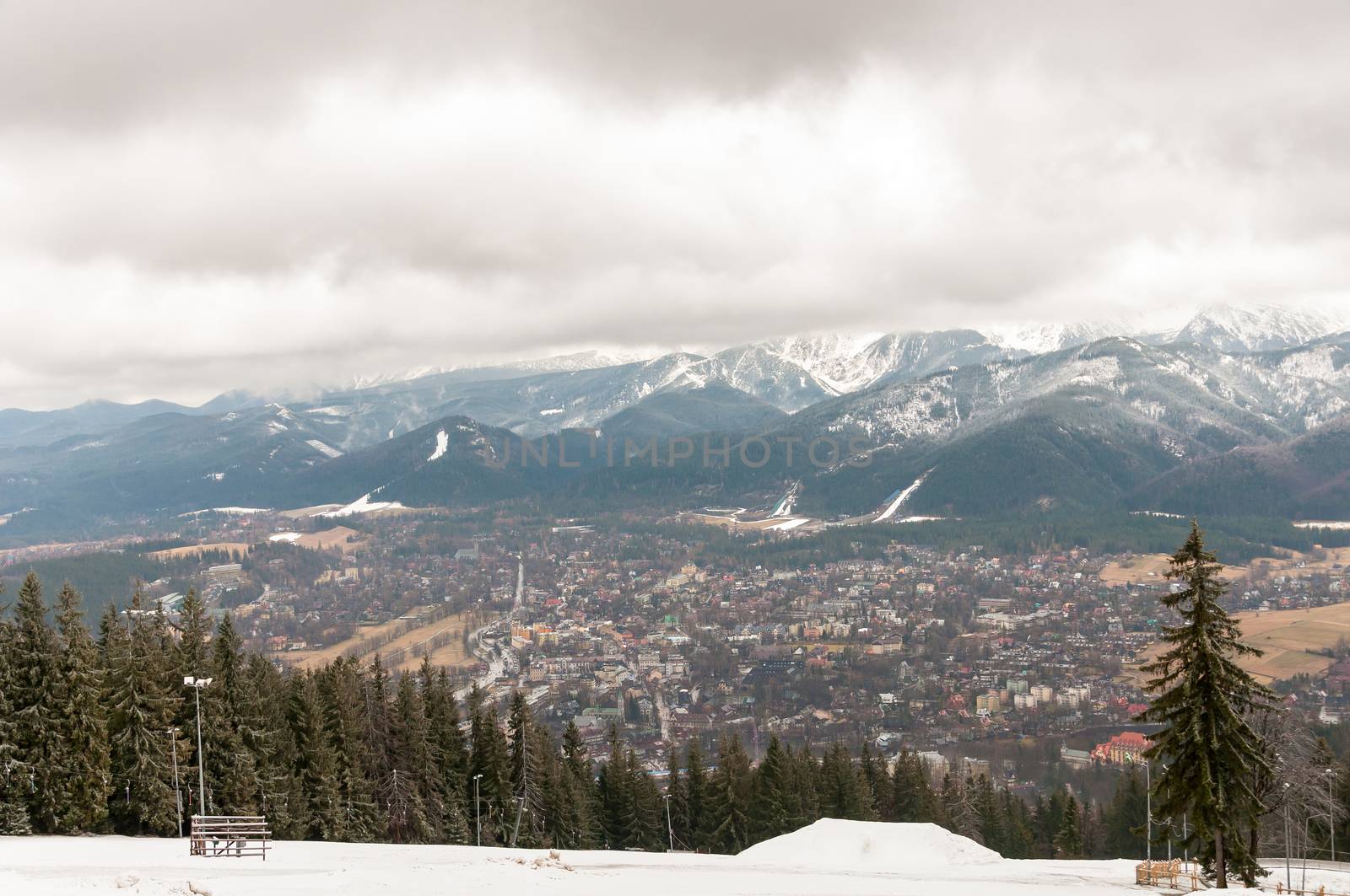 Panorama of Zakopane in Tatra Mountains by mkos83