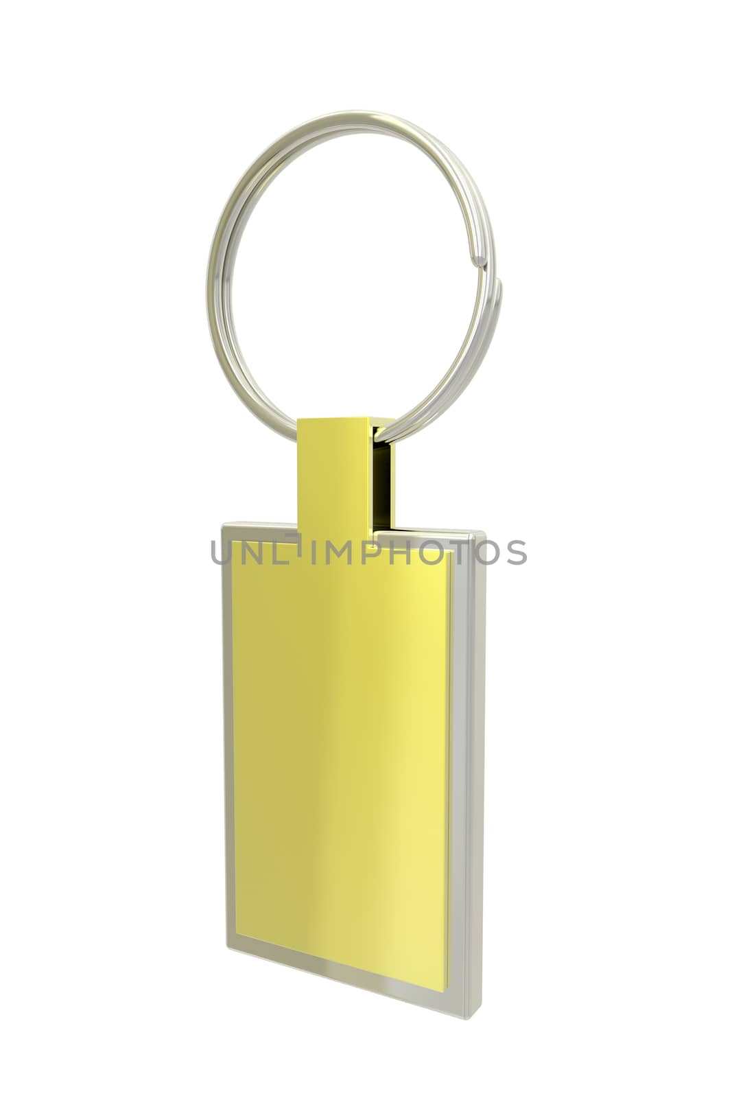 Golden key ring isolated on white background